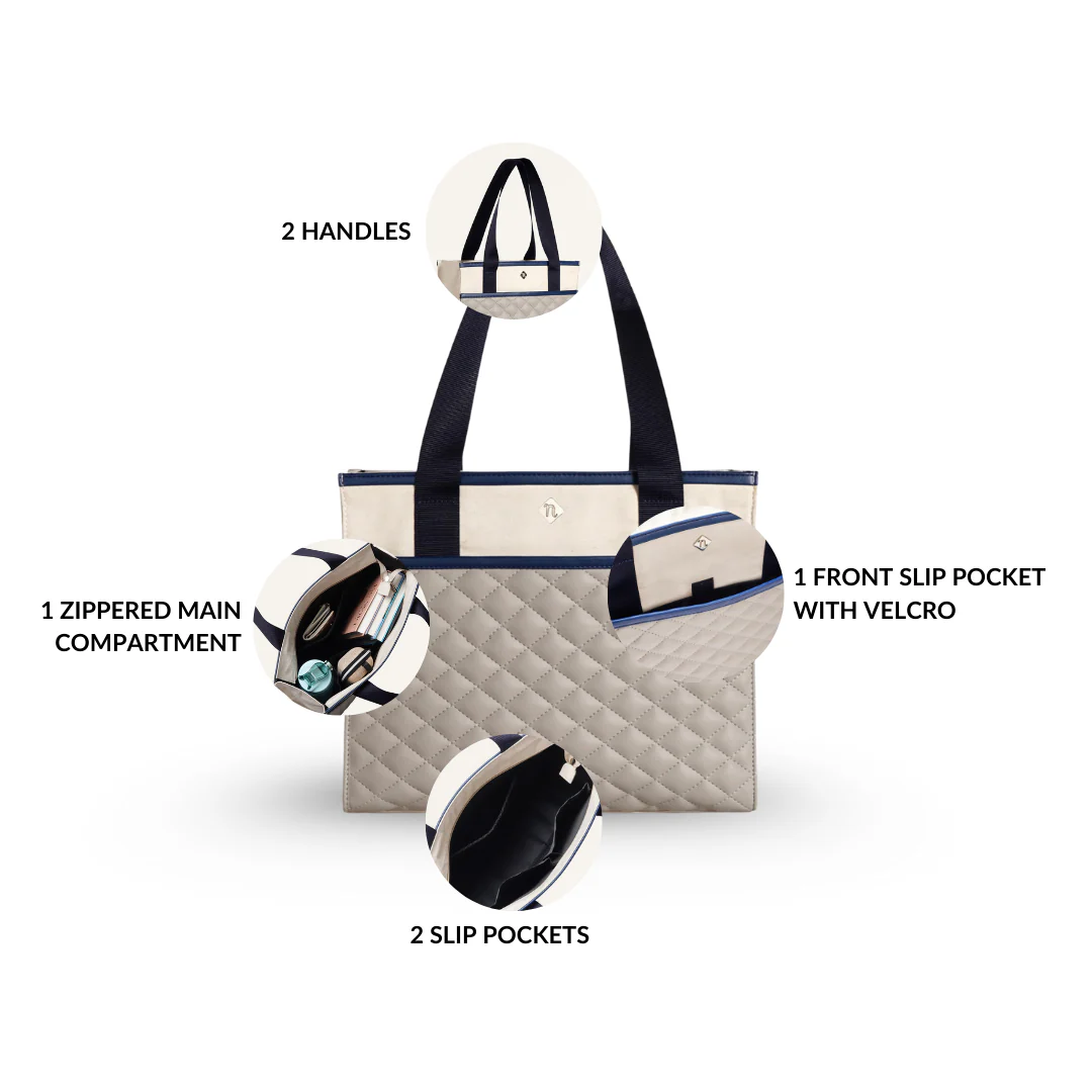Quilted Canvas Everyday Office Tote Bag - Image 2