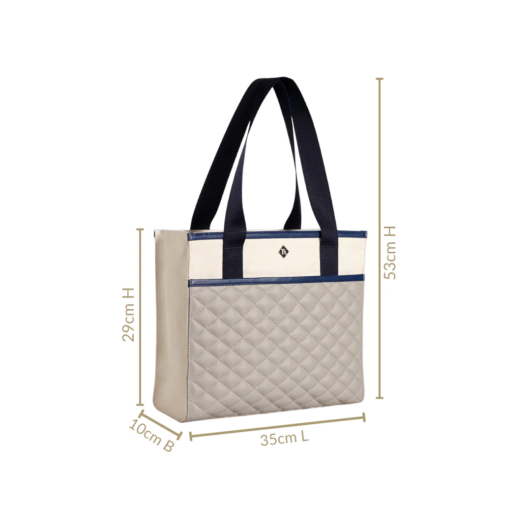Quilted Canvas Everyday Office Tote Bag - Image 3