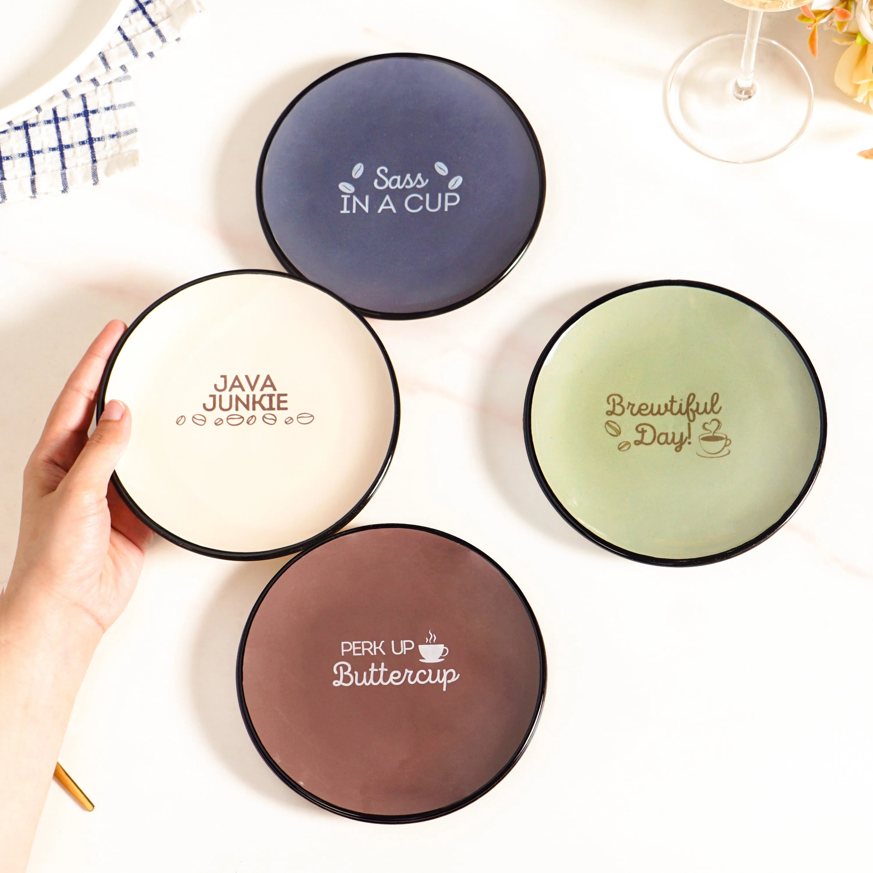Quirky Quotes Dessert Plate Set Of 4 15cm - Image 3