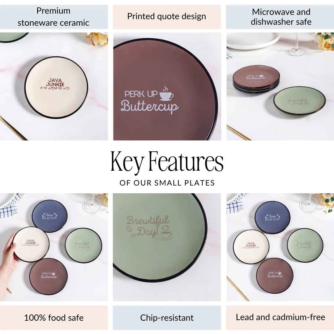 Quirky Quotes Dessert Plate Set Of 4 15cm - Image 5