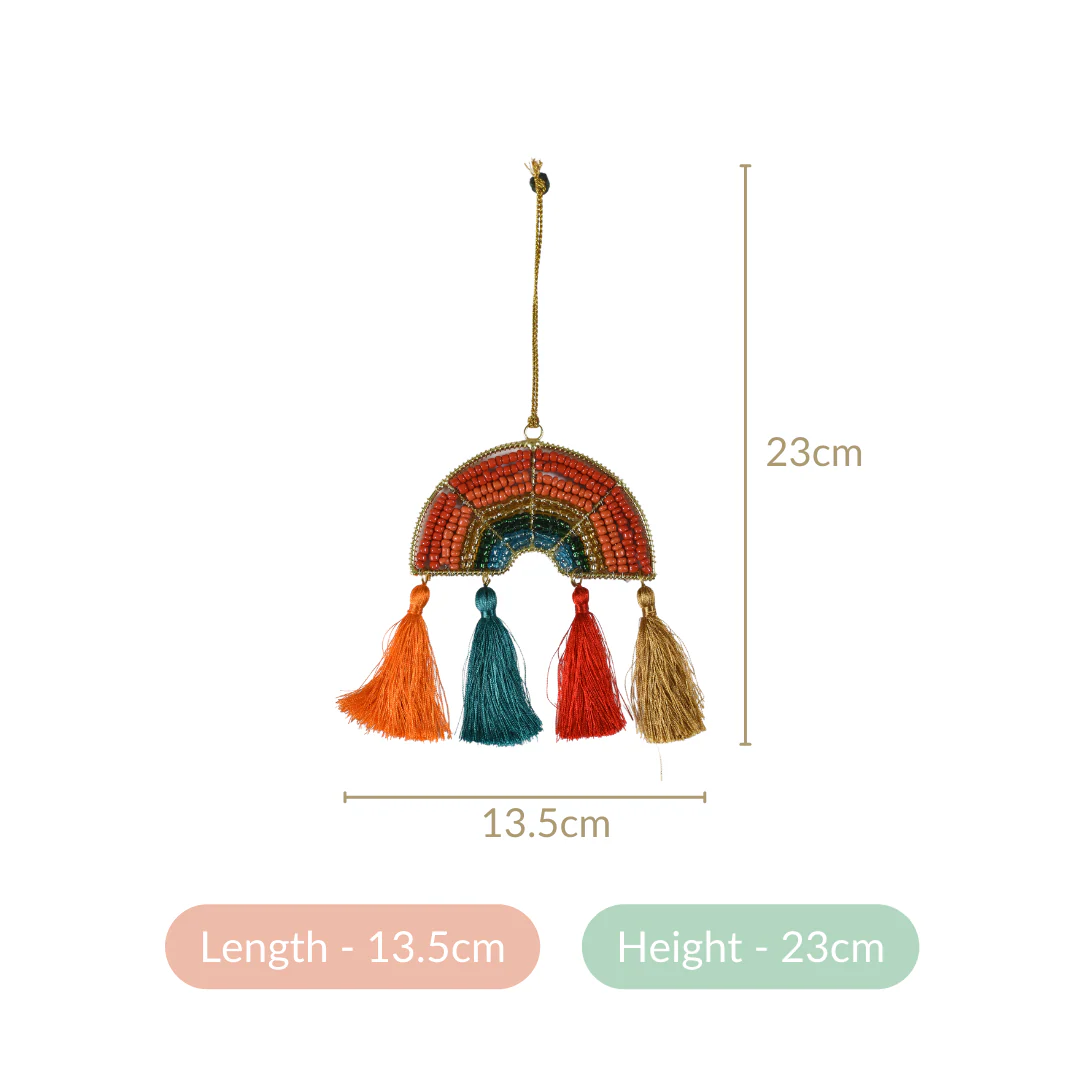 Rainbow Christmas Ornament Set of 2 Multicolour - Image 6