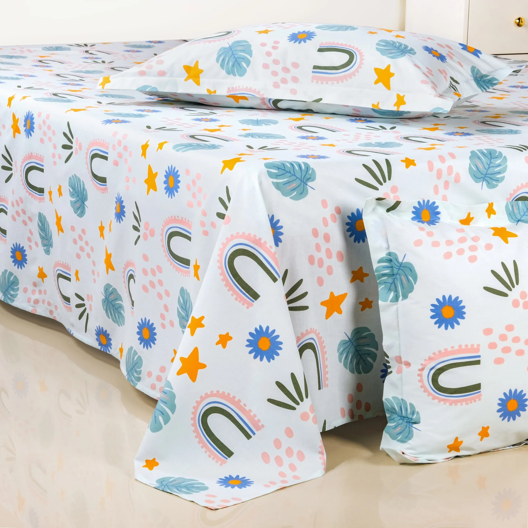Rainbow Meadow Pure Cotton King Size Bedding Set 275x275cm - Image 2