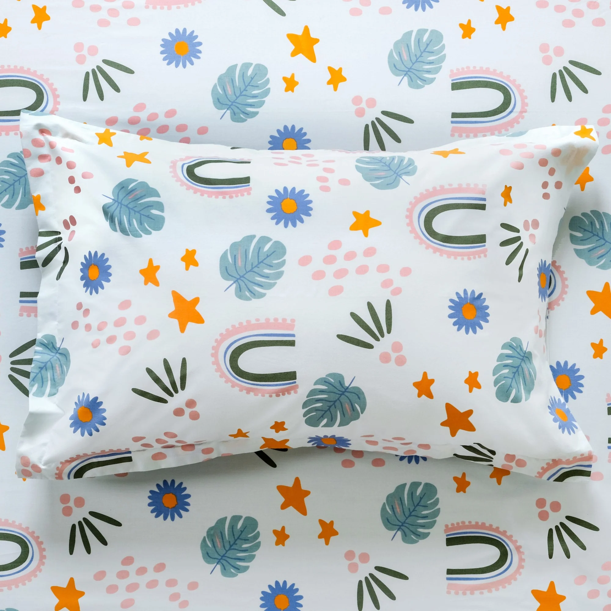Rainbow Meadow Pure Cotton King Size Bedding Set 275x275cm - Image 3