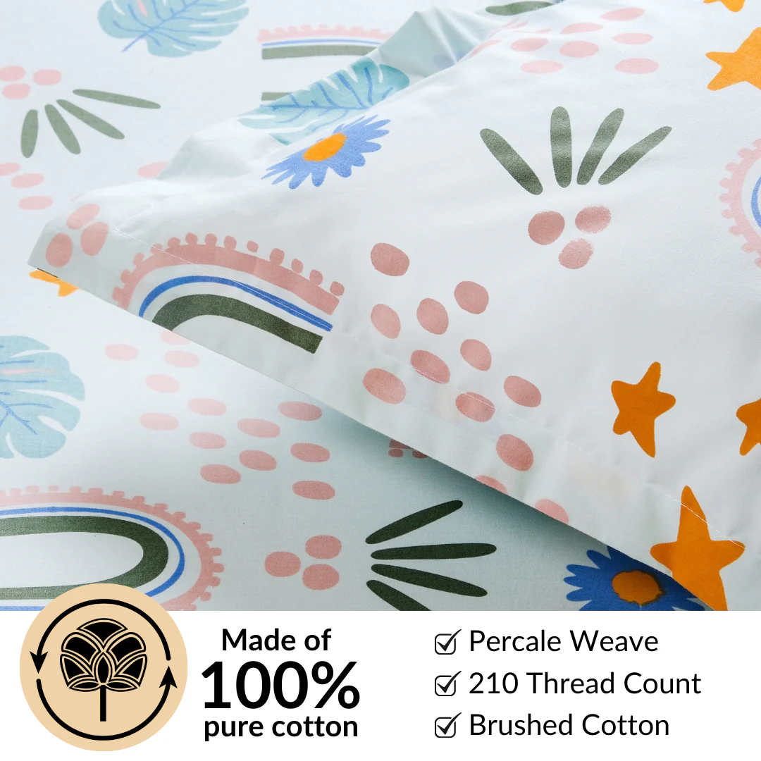 Rainbow Meadow Pure Cotton King Size Bedding Set 275x275cm - Image 6