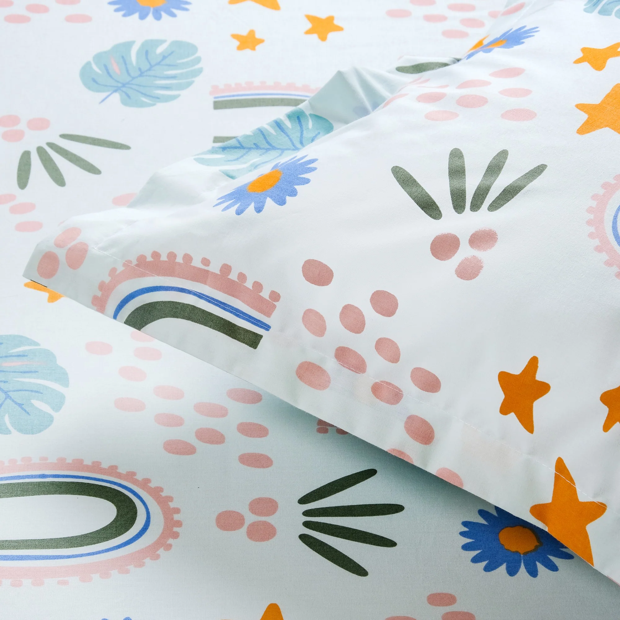 Rainbow Meadow Pure Cotton Queen Size Bedding Set 254x229cm - Image 2