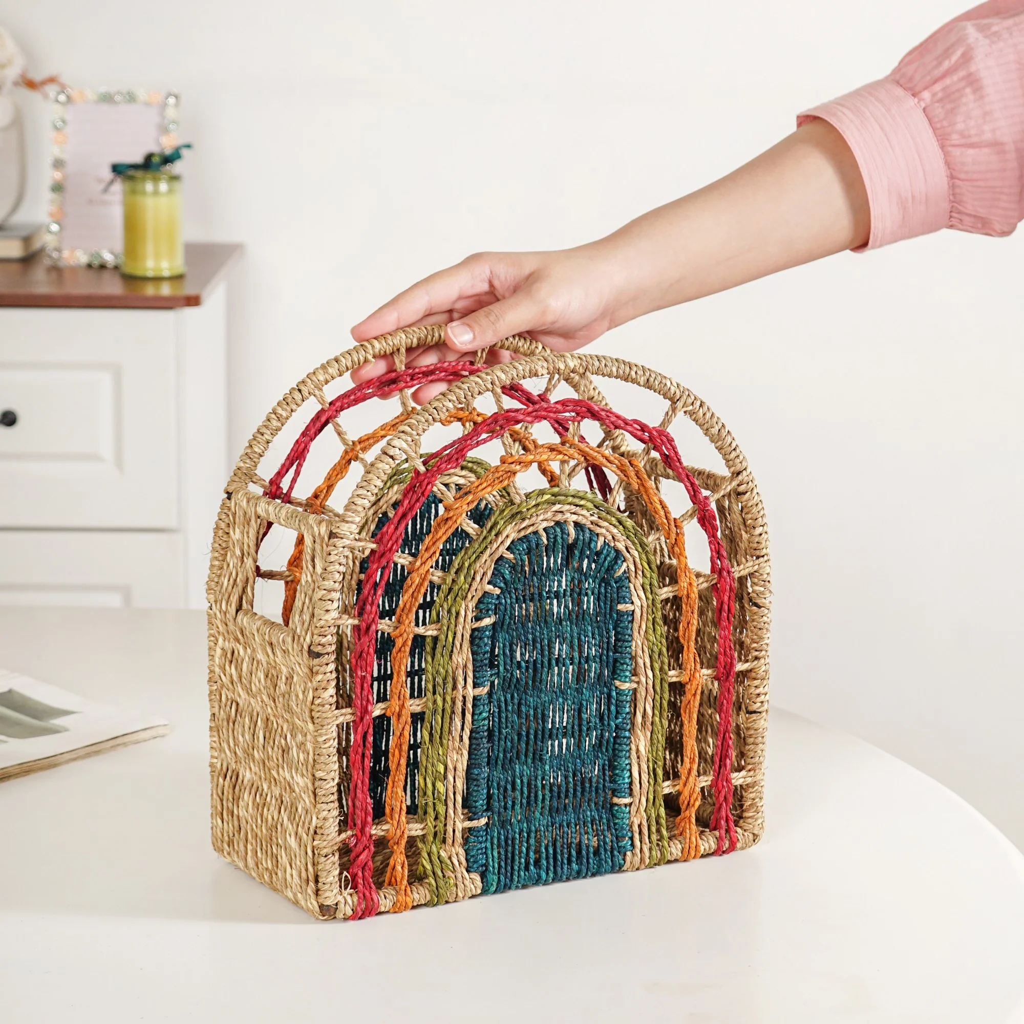 Rainbow Sustainable Sabai Storage Basket - Image 2