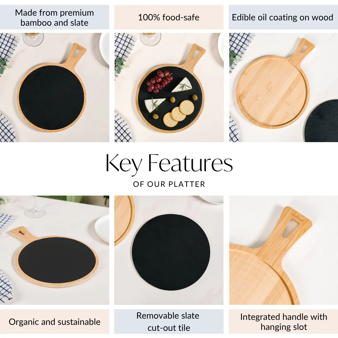 Removable Slate Round Serving Platter 26cm - Image 6