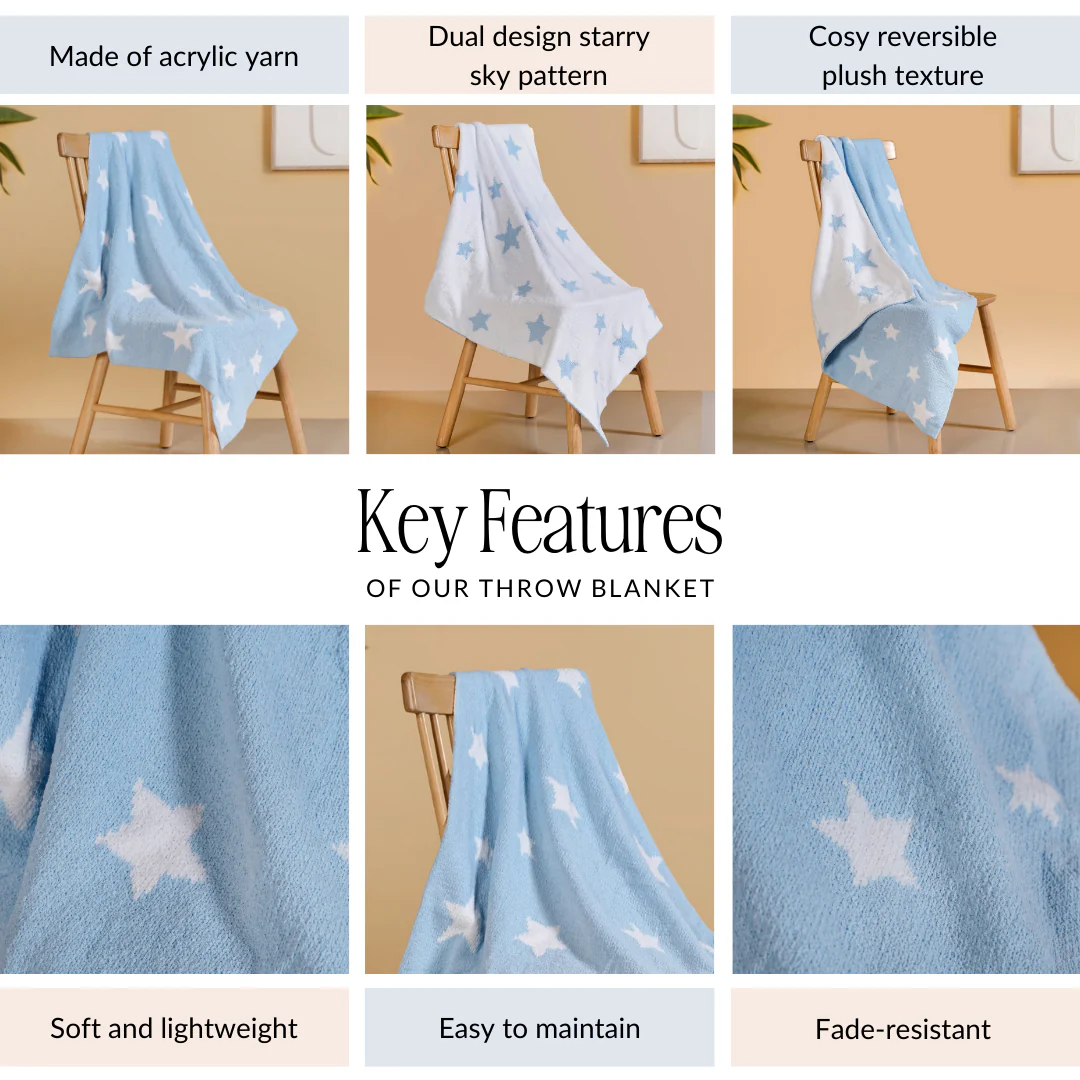 Reversible Starry Sky Throw 100x75cm - Image 5