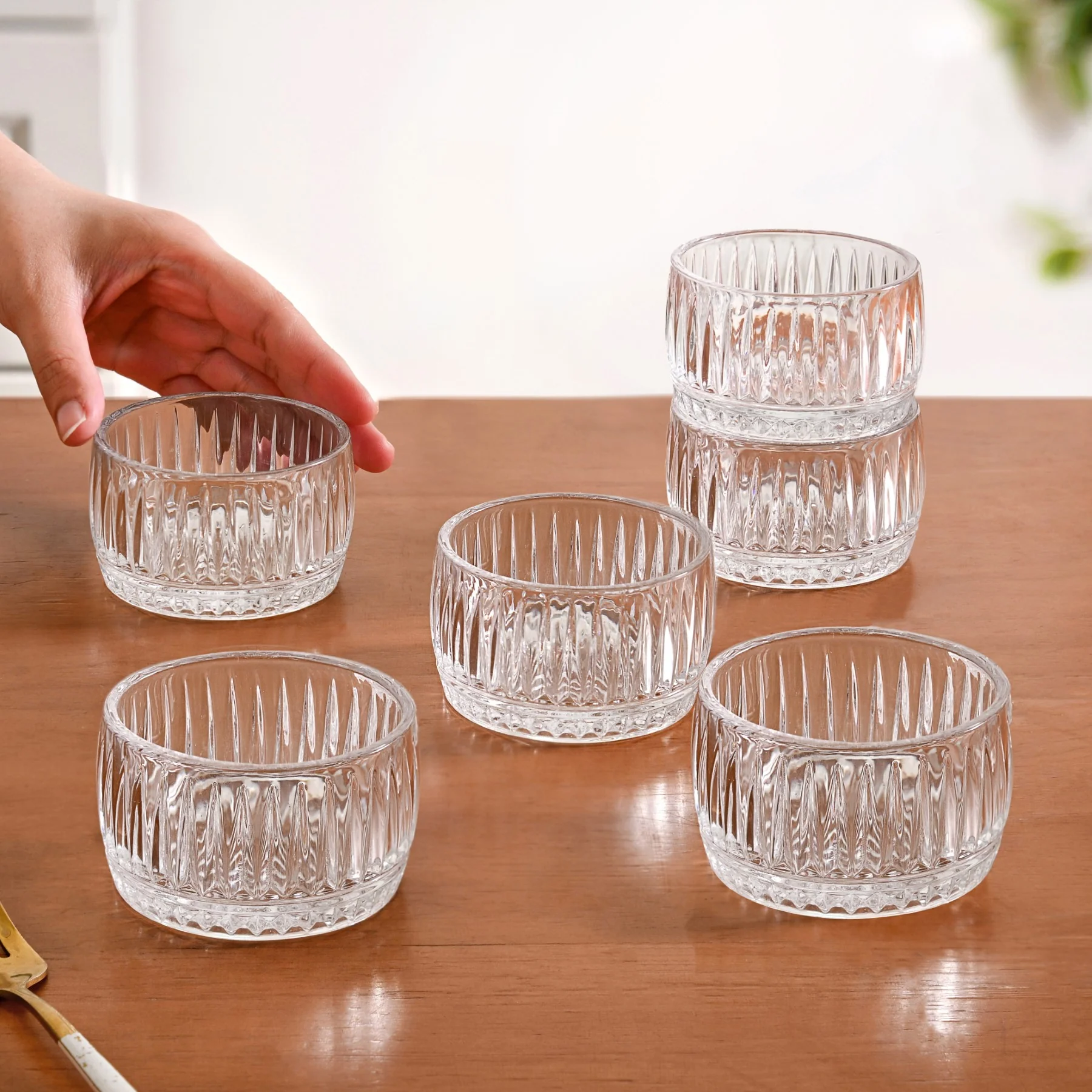 Ribbed Dessert Bowl Set Of 6 160ml - Image 2