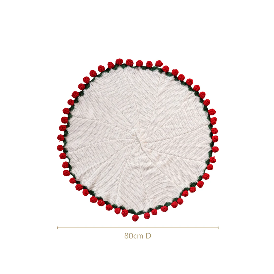 Rosetta Crochet Bouquet Throw Red 80cm - Image 4