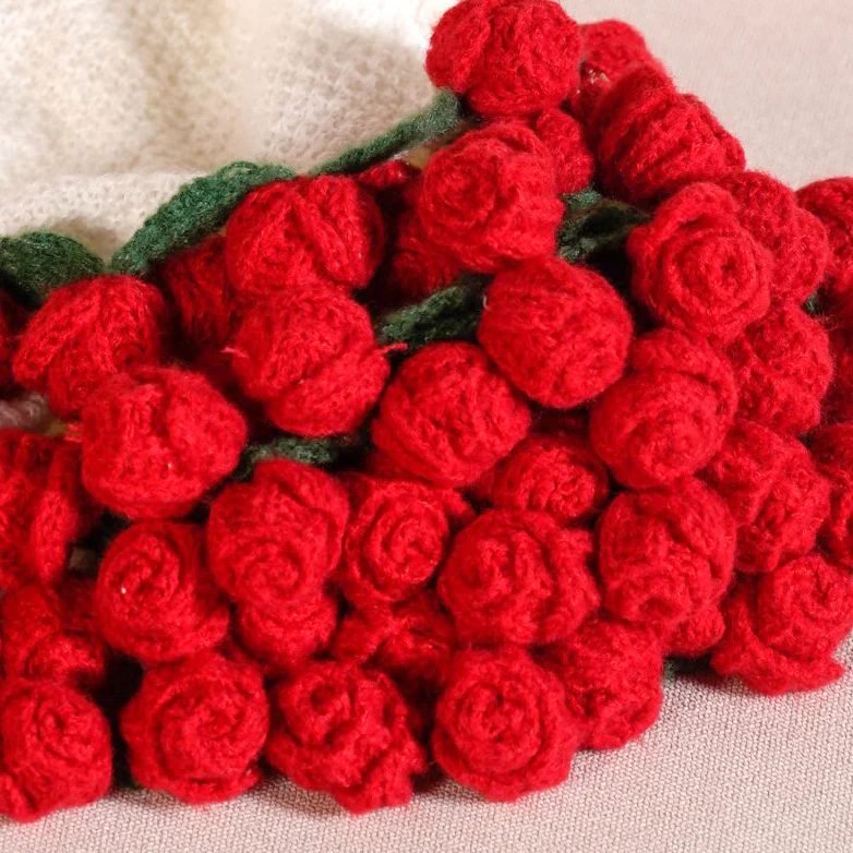 Rosetta Crochet Bouquet Throw Red 80cm - Image 6