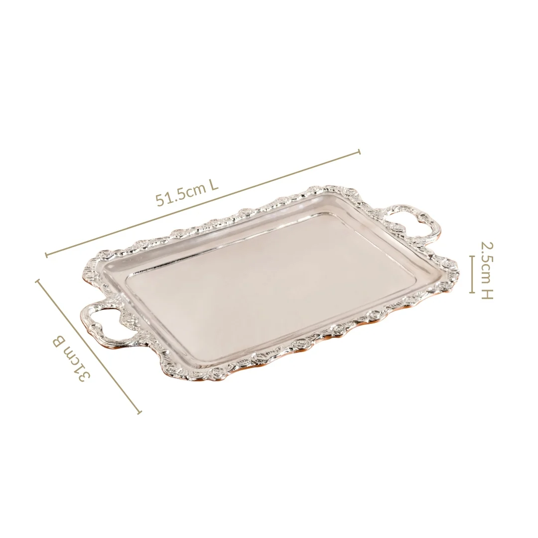 Royalcore Decorative Metal Tray With Handles - Image 4