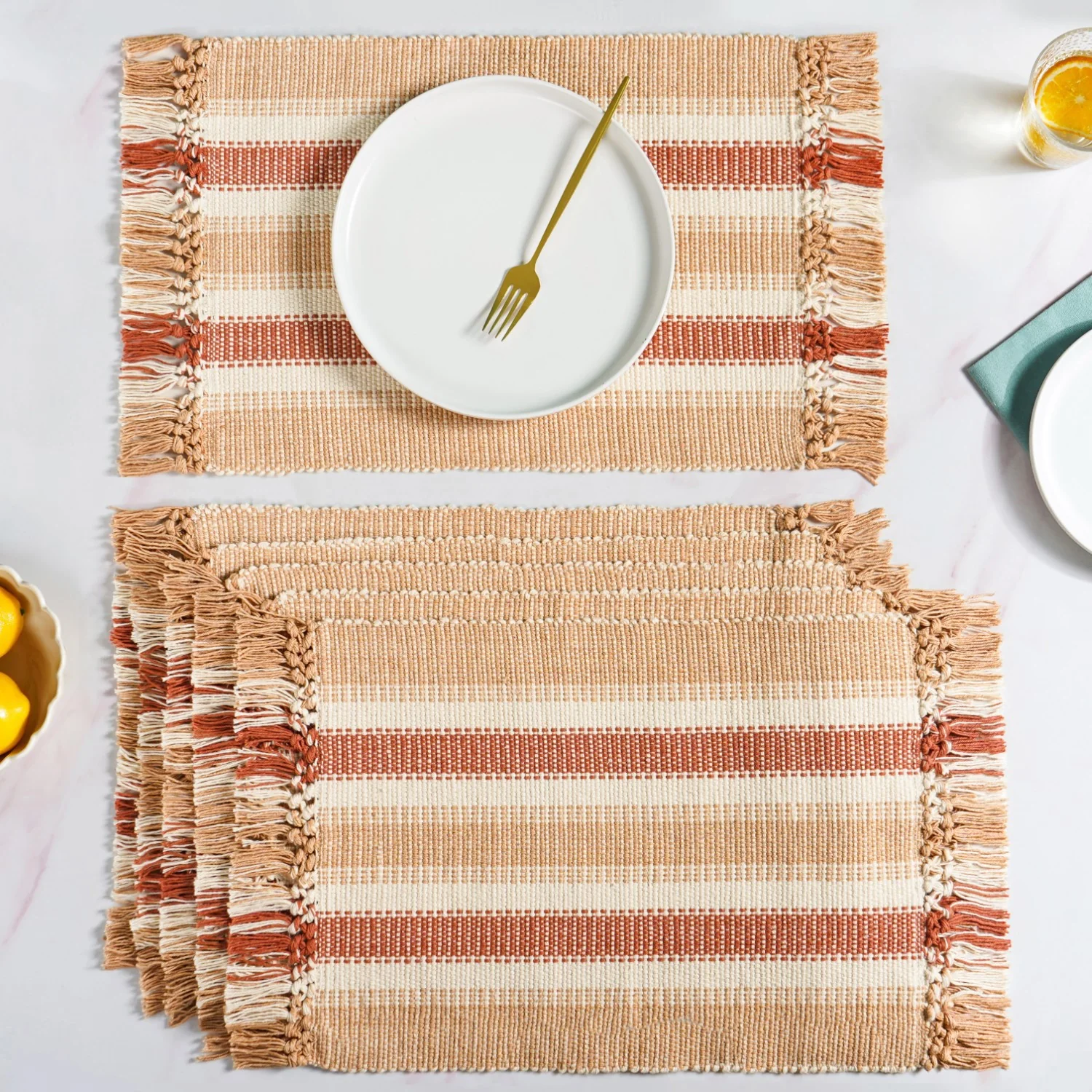 Rustic Cotton Placemat Set Of 6 - Image 2