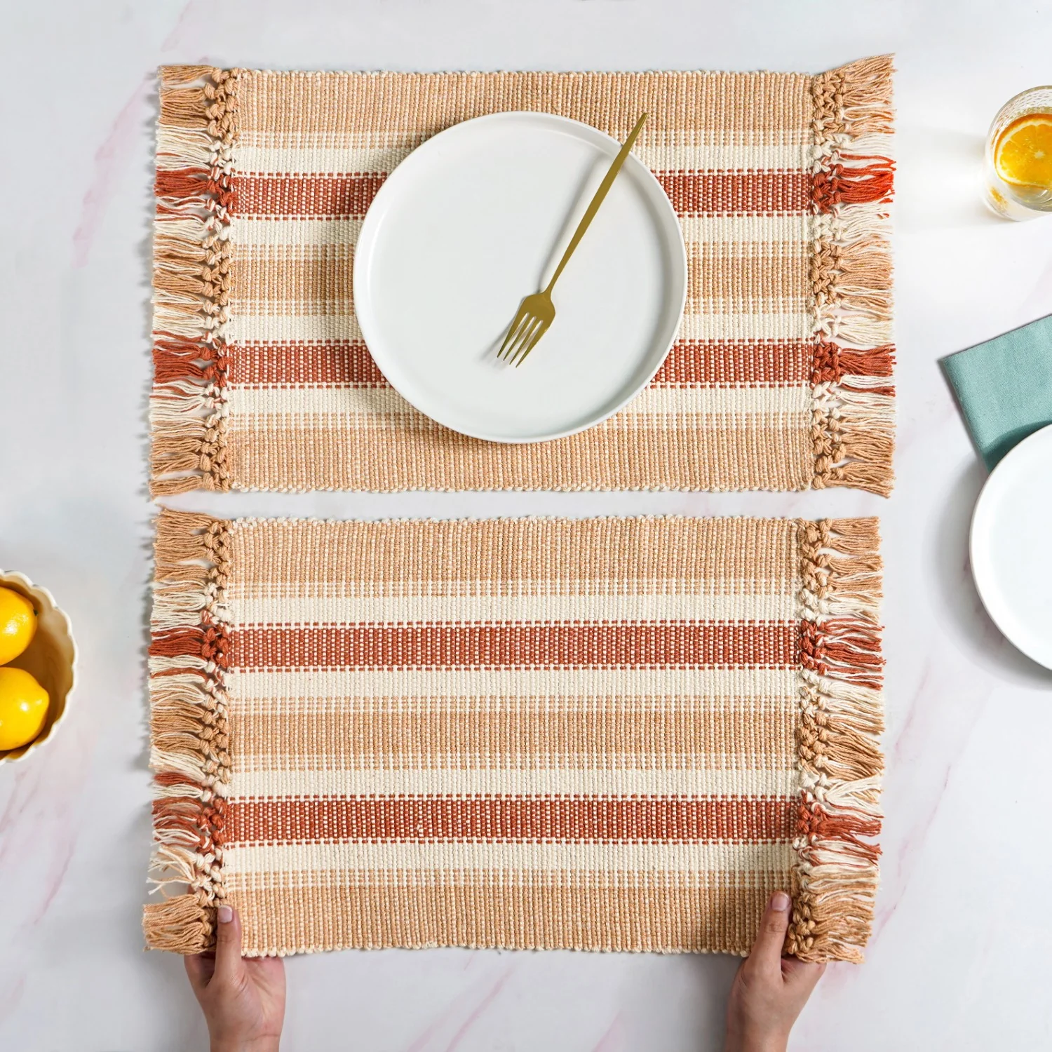Rustic Cotton Placemat Set Of 6 - Image 3