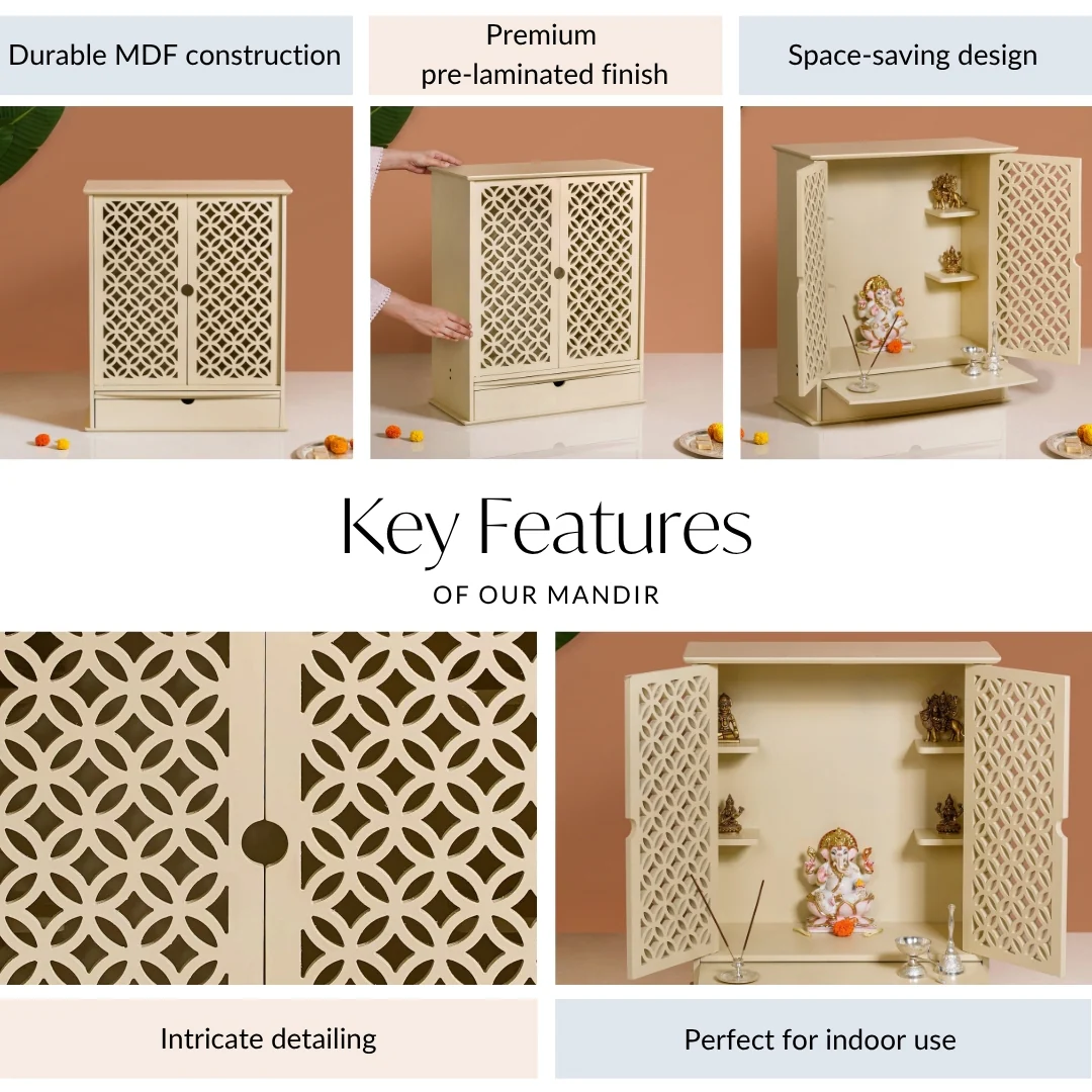 Sacred Pooja Mandir For Home Large 53x27x63cm - Image 5