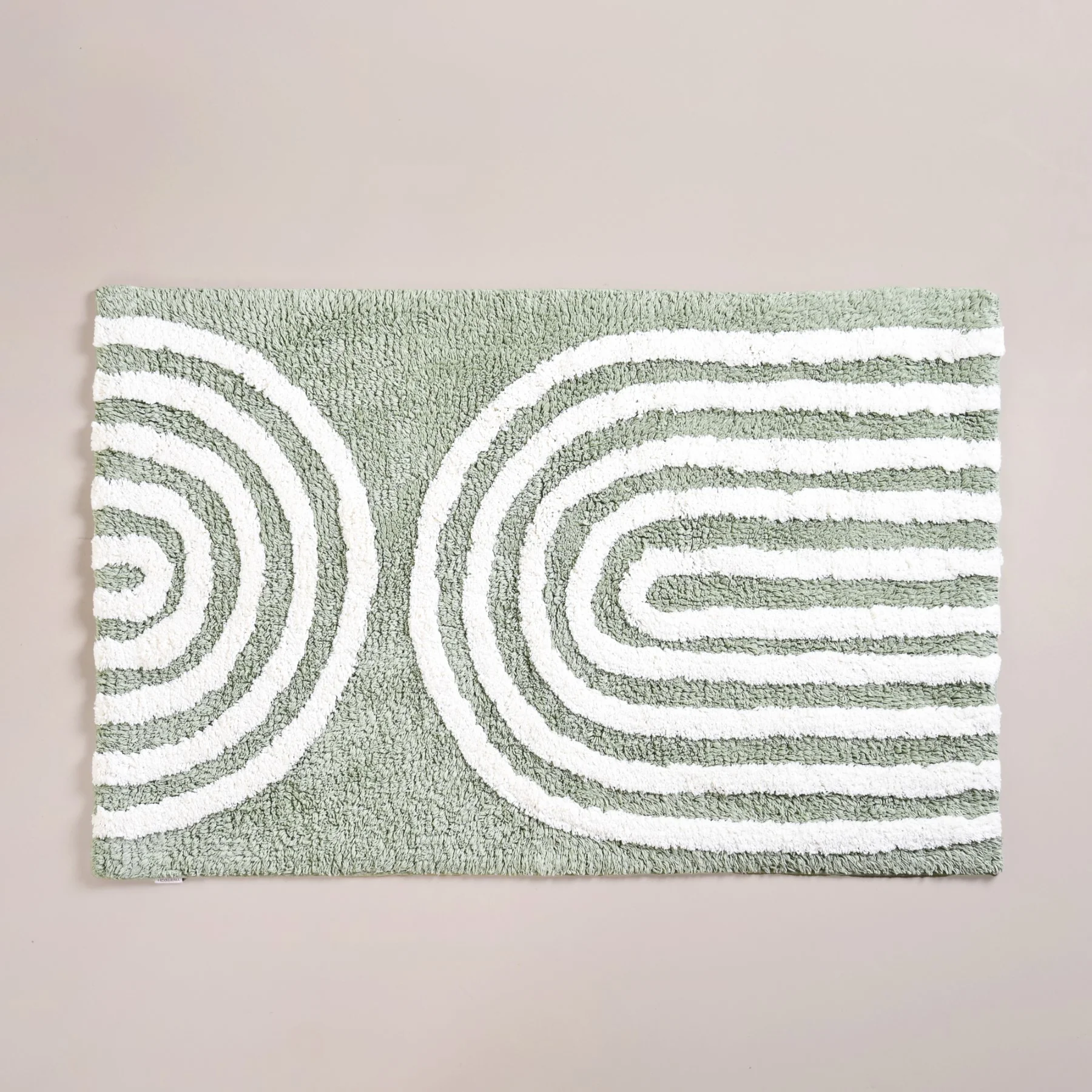 Sage Green Tufted Cotton Anti Slip Floor Mat 82x52cm - Image 7