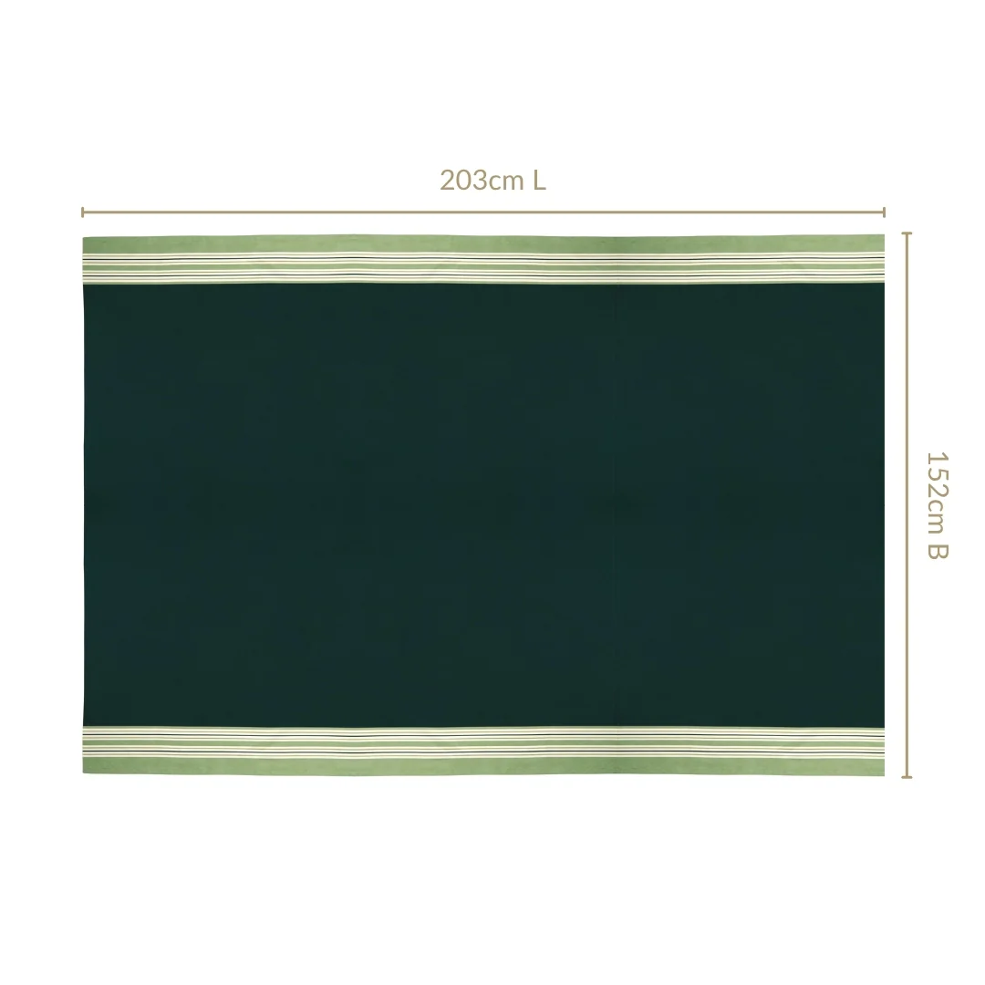 Sage Stripes 6 Seater Cotton Table Cover 203x152cm - Image 4