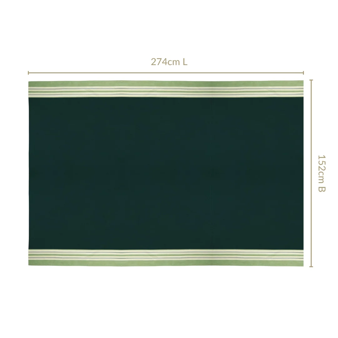 Sage Stripes 8 Seater Water Resistant Table Cover 274x152cm - Image 4