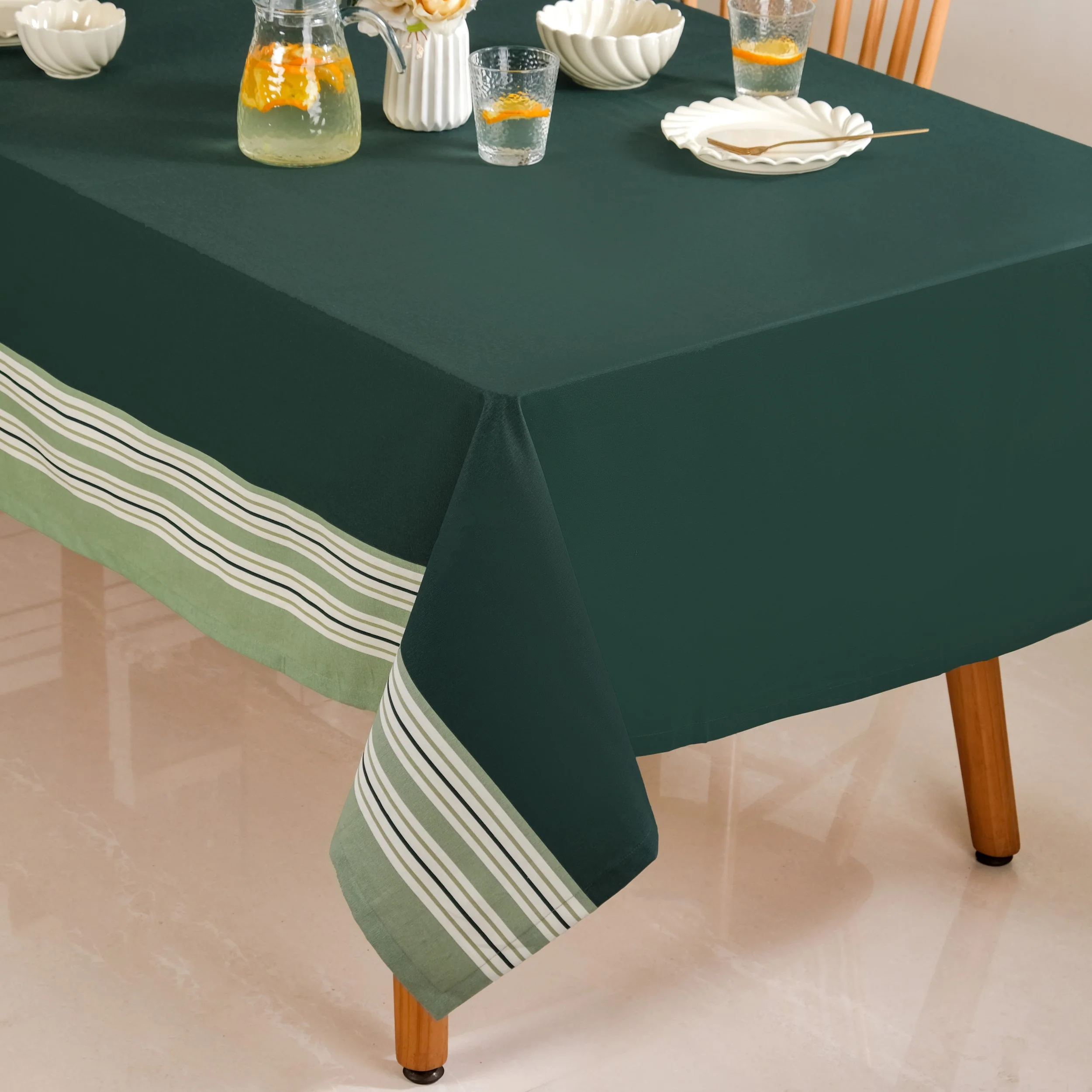 Sage Stripes 8 Seater Water Resistant Table Cover 274x152cm - Image 8