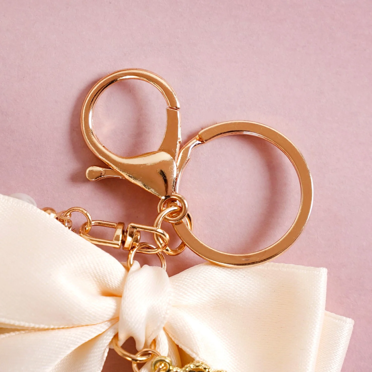 Satin Bow Keychain With Pearl Dangler - Image 5