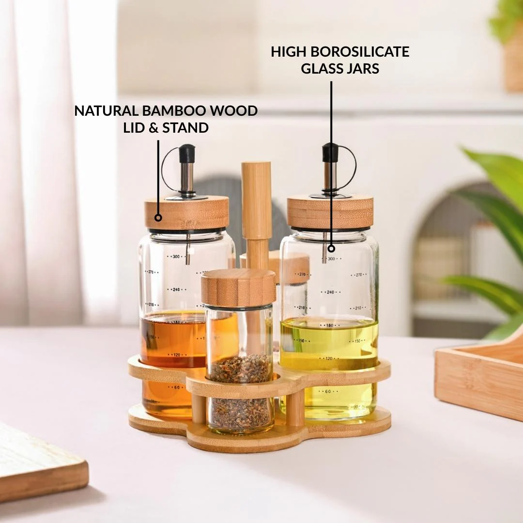 Seasoning Jar And Oil Dispenser Set Of 5 95ml 300ml - Image 3