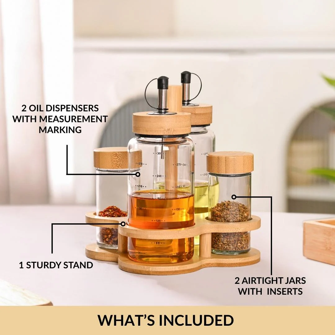 Seasoning Jar And Oil Dispenser Set Of 5 95ml 300ml - Image 4