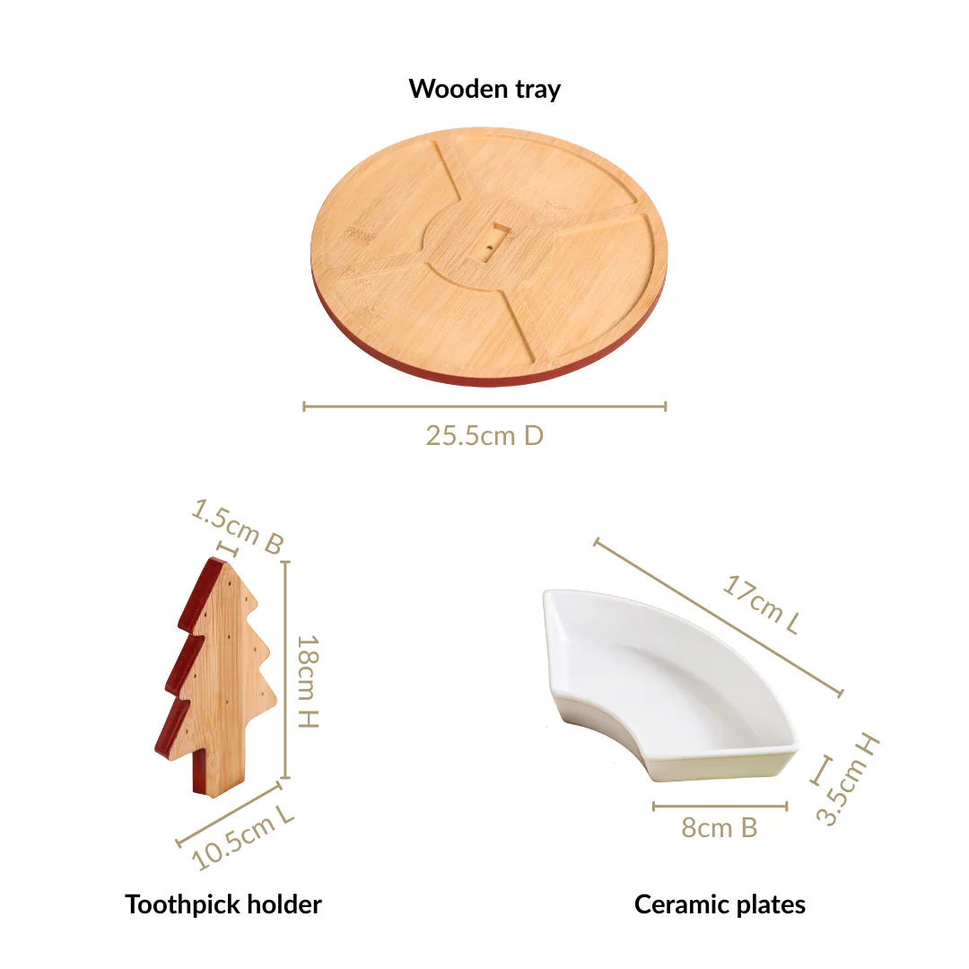 Sectioned Tree Platter Set Of 5 - Image 4