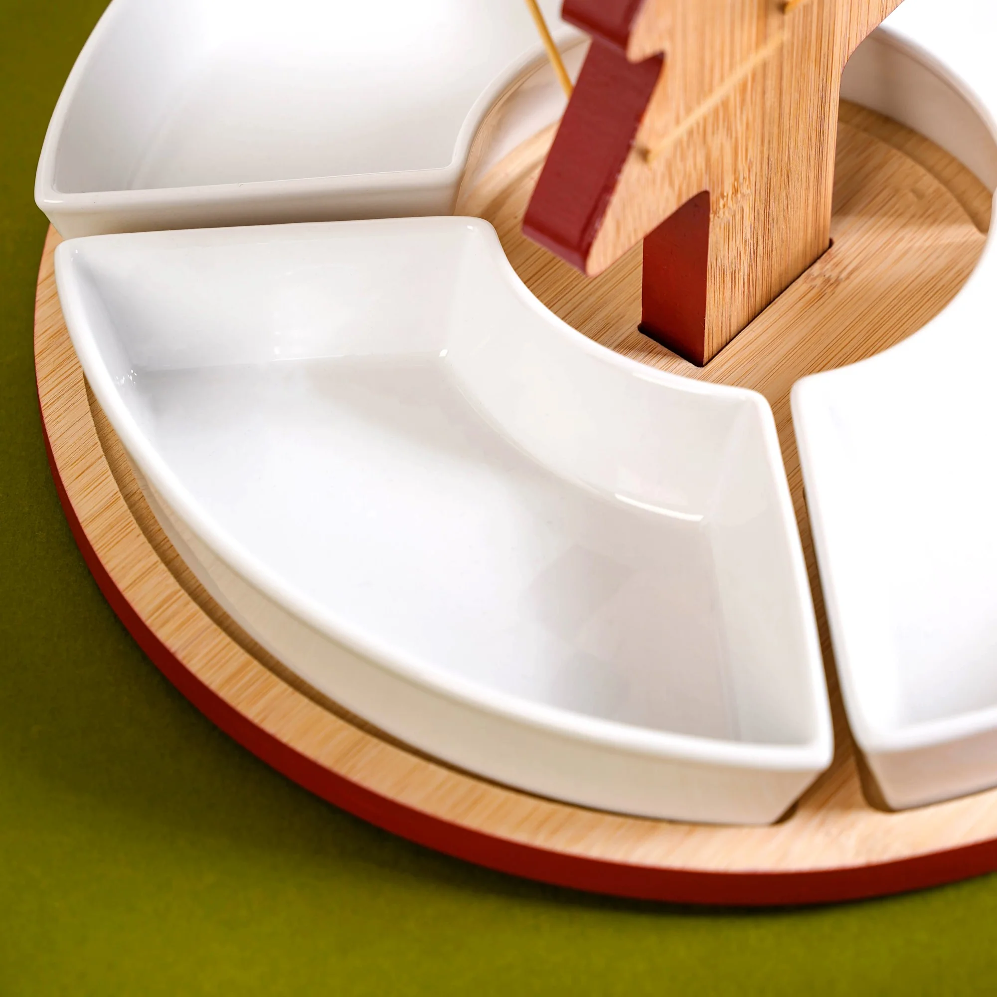 Sectioned Tree Platter Set Of 5 - Image 7
