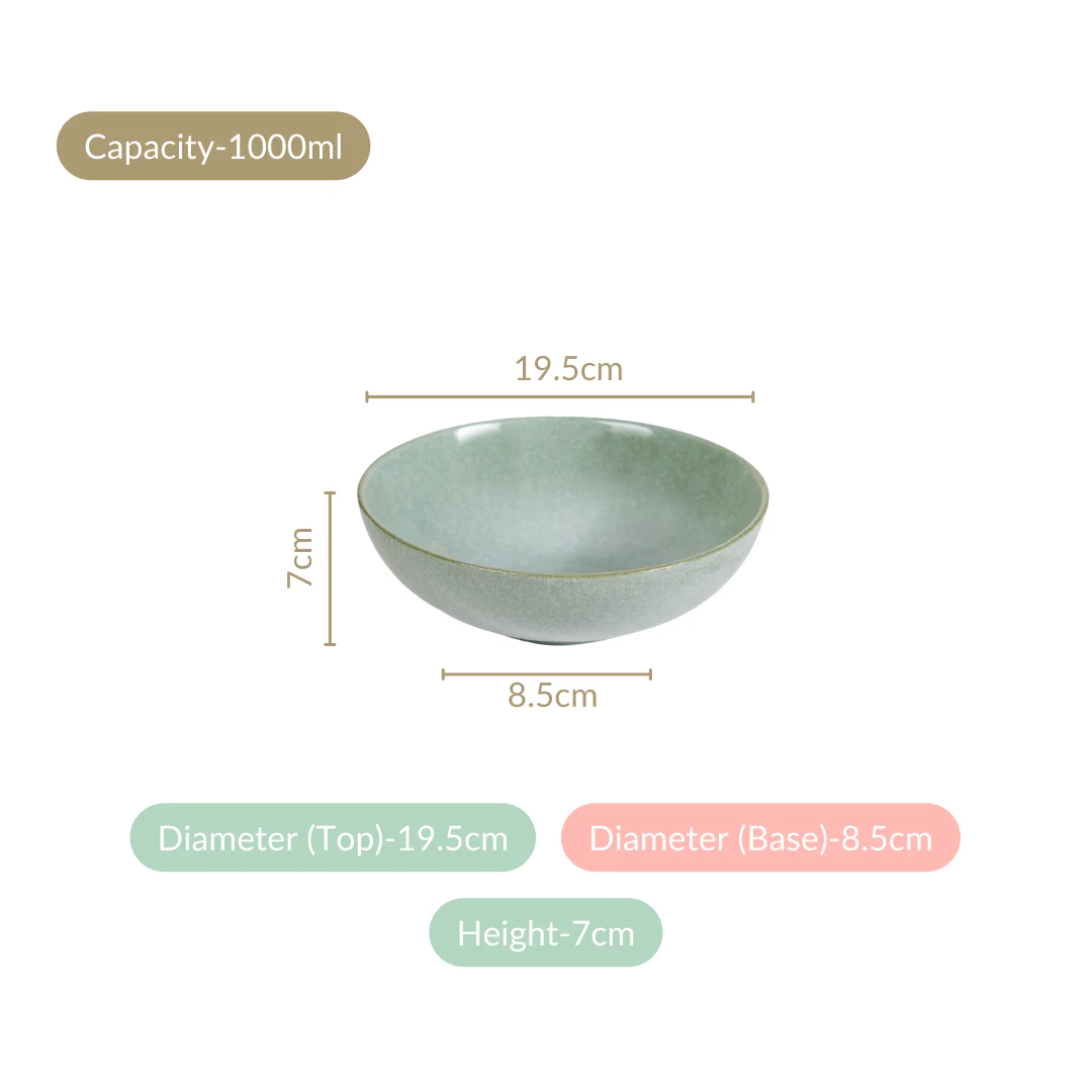 Sera Ceramic Serving Bowl Set Of 2 Sage 1000ml - Image 4