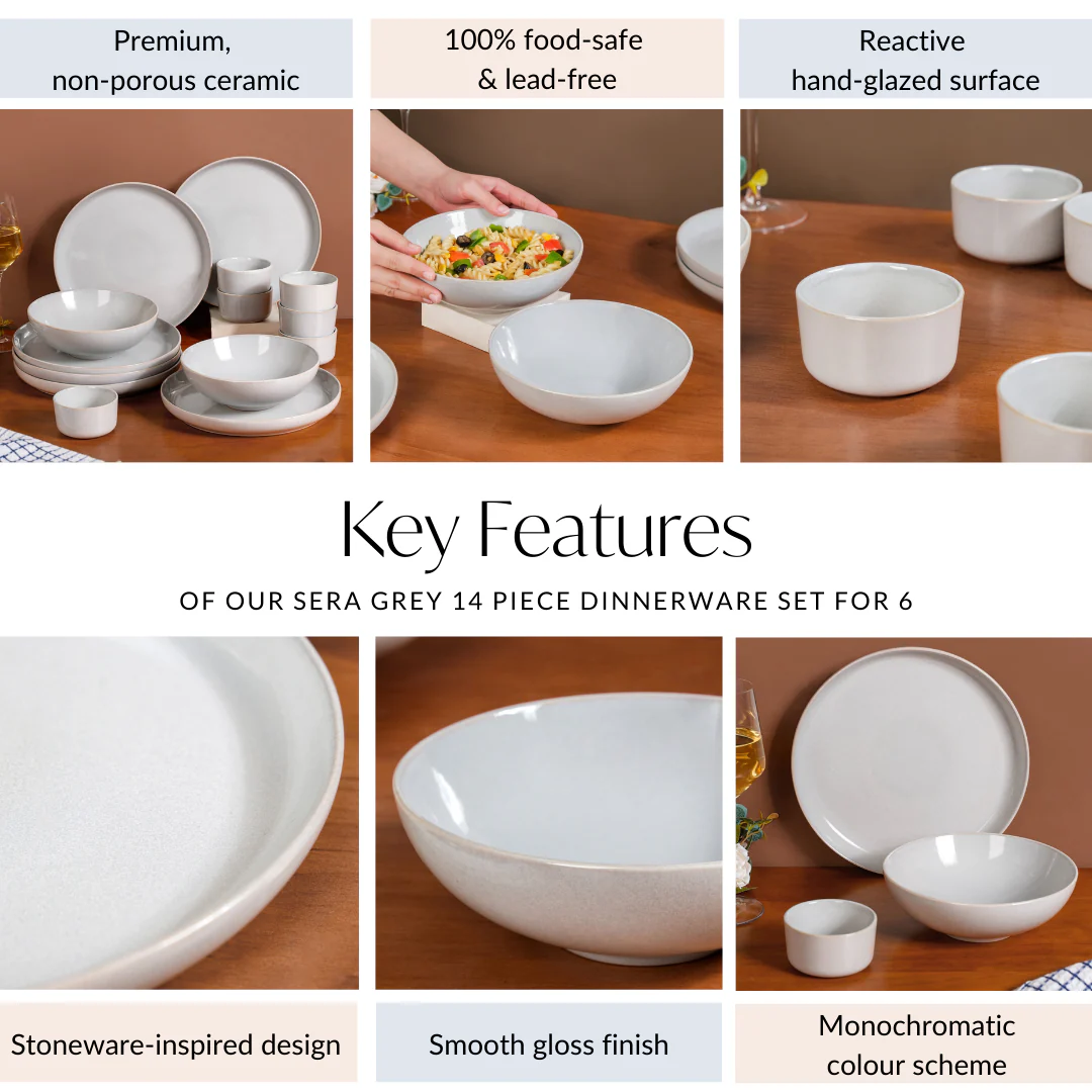 Sera Grey 14 Piece Dinnerware Set For 6 - Image 5