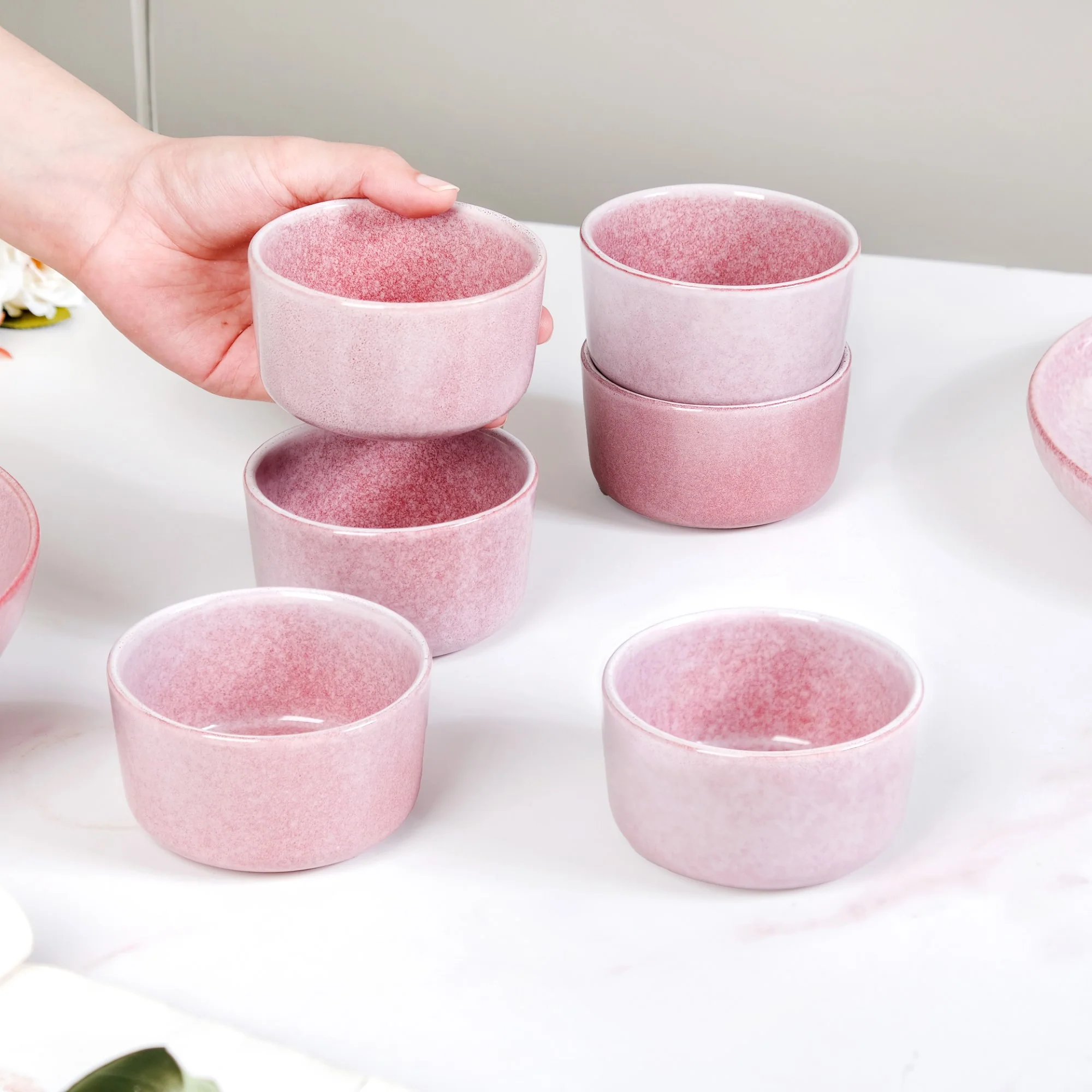 Sera Pink 14 Piece Minimalistic Dinner Set For 6 - Image 6