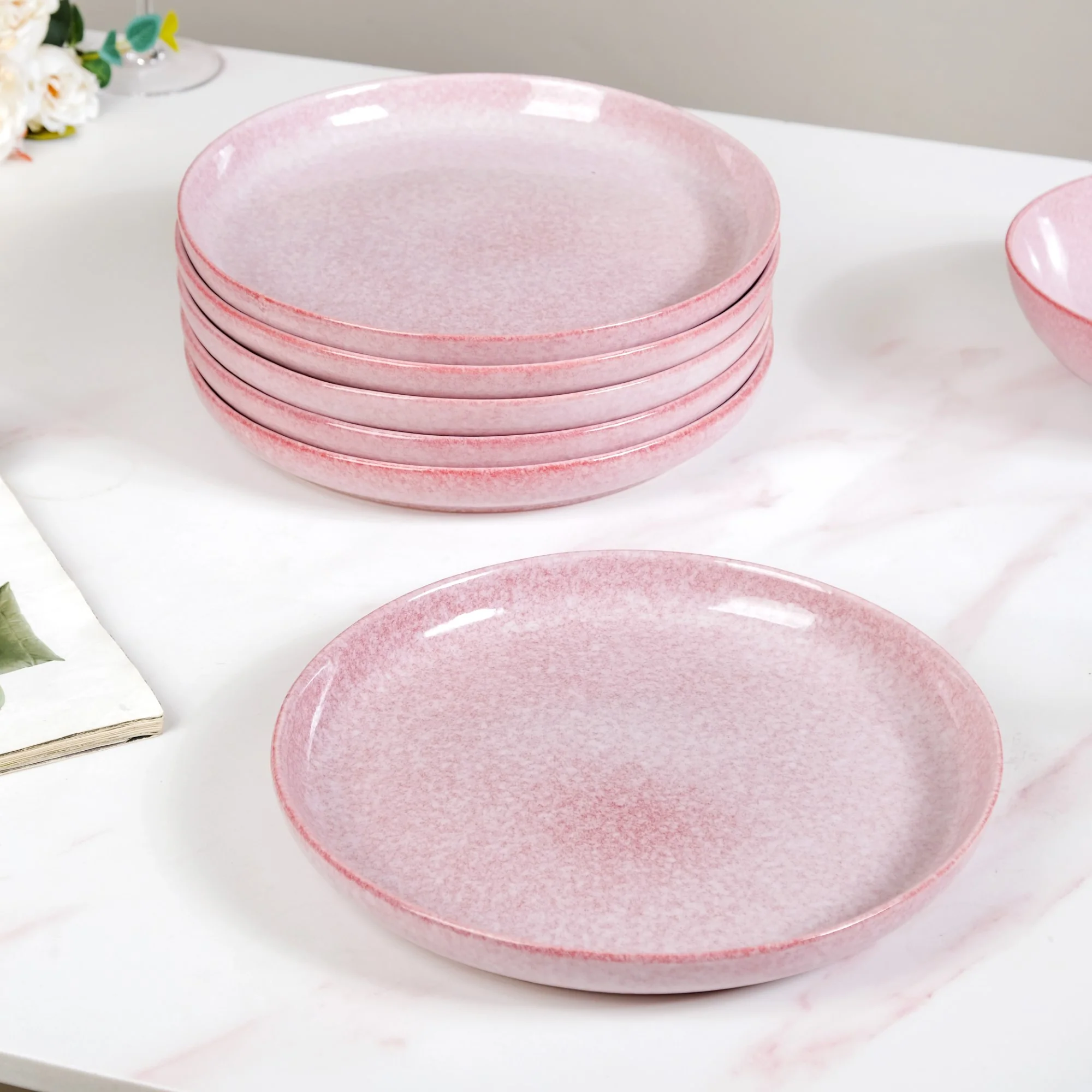 Sera Pink 14 Piece Minimalistic Dinner Set For 6 - Image 7