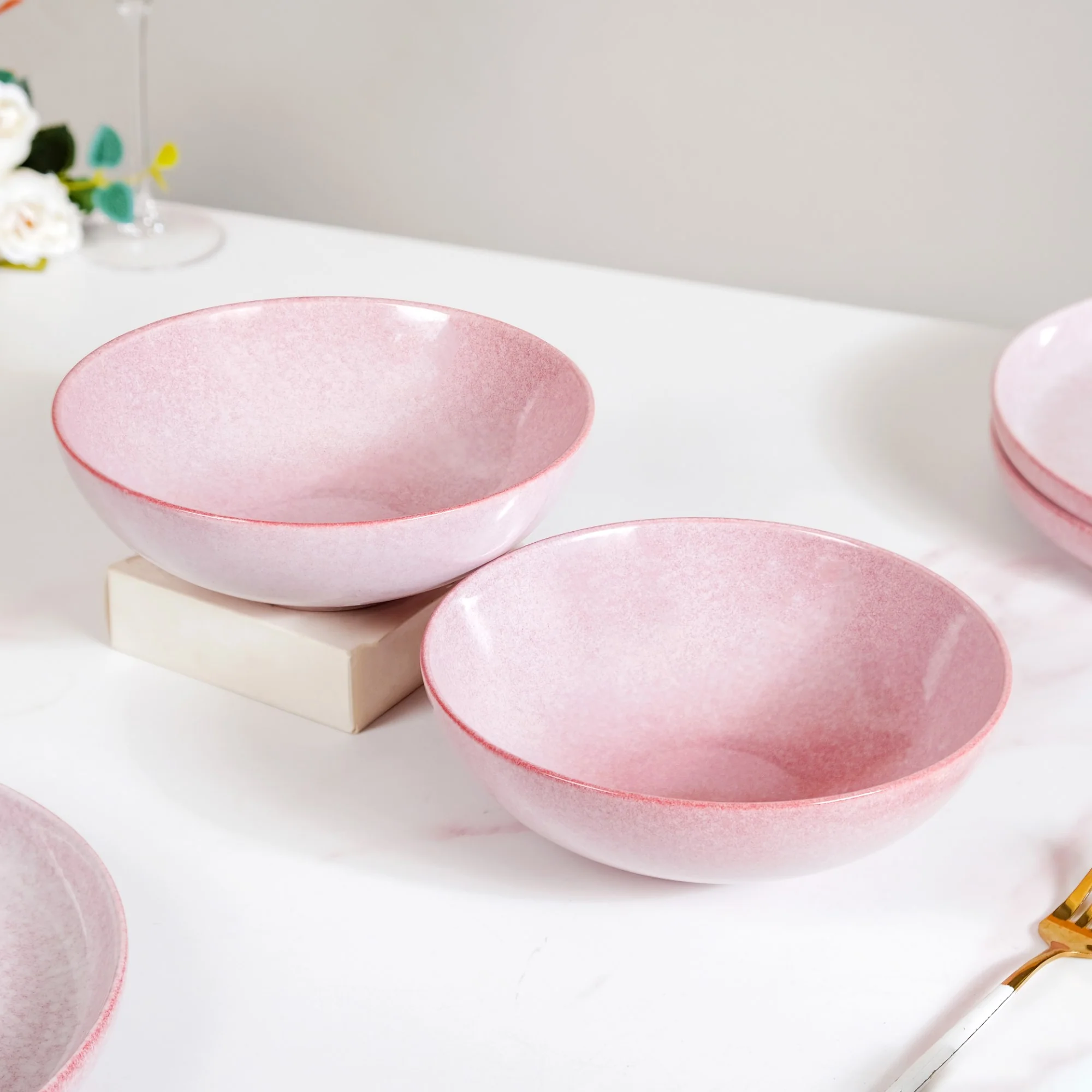Sera Pink 14 Piece Minimalistic Dinner Set For 6 - Image 8