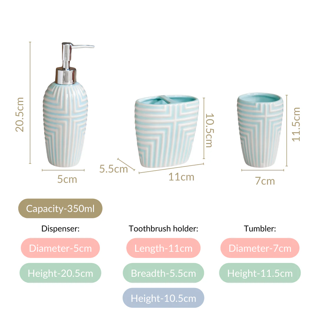 Serene Blue Bath Set Of 3 - Image 5