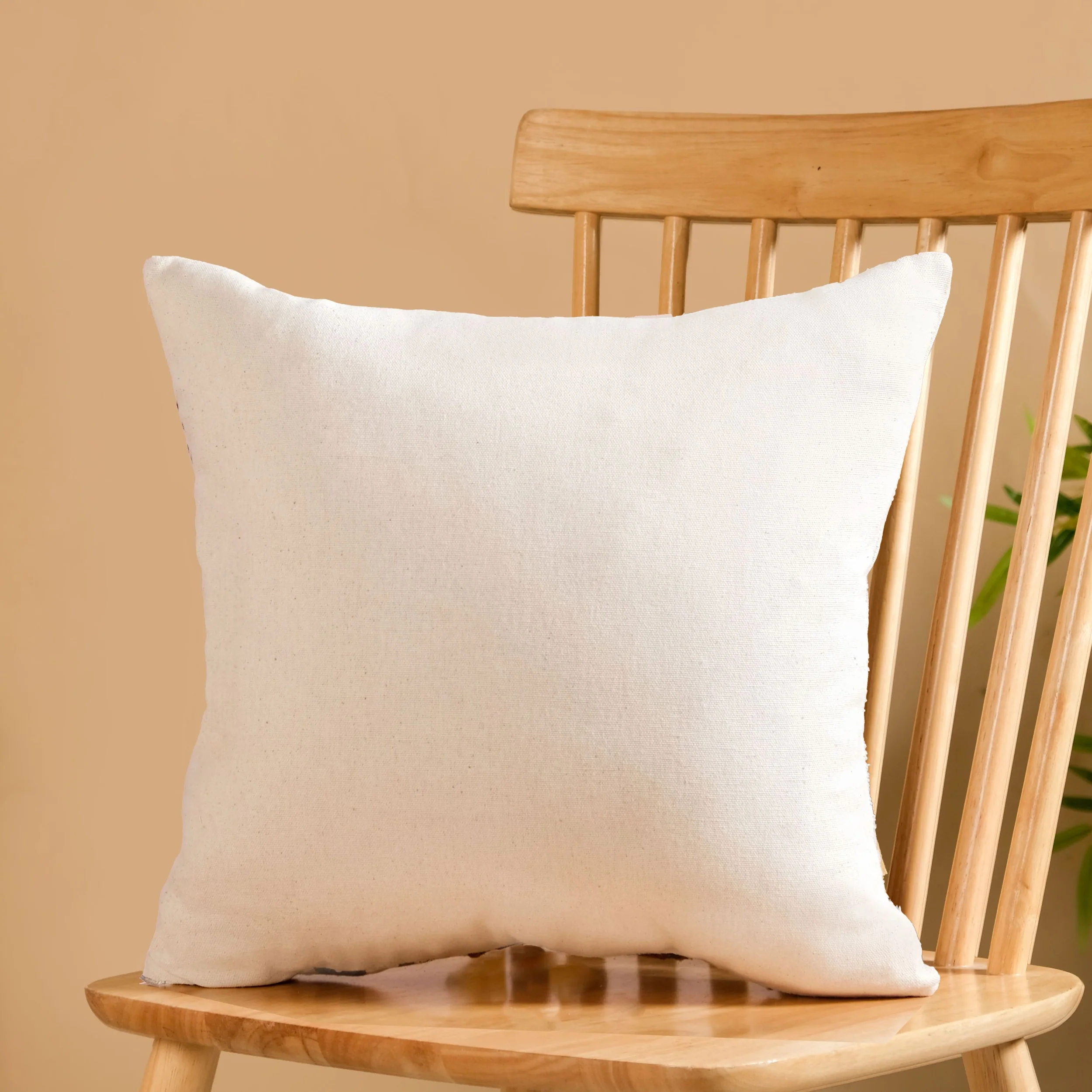 Serene Songbird Embroidered Cotton Cushion Cover 40x40cm - Image 7