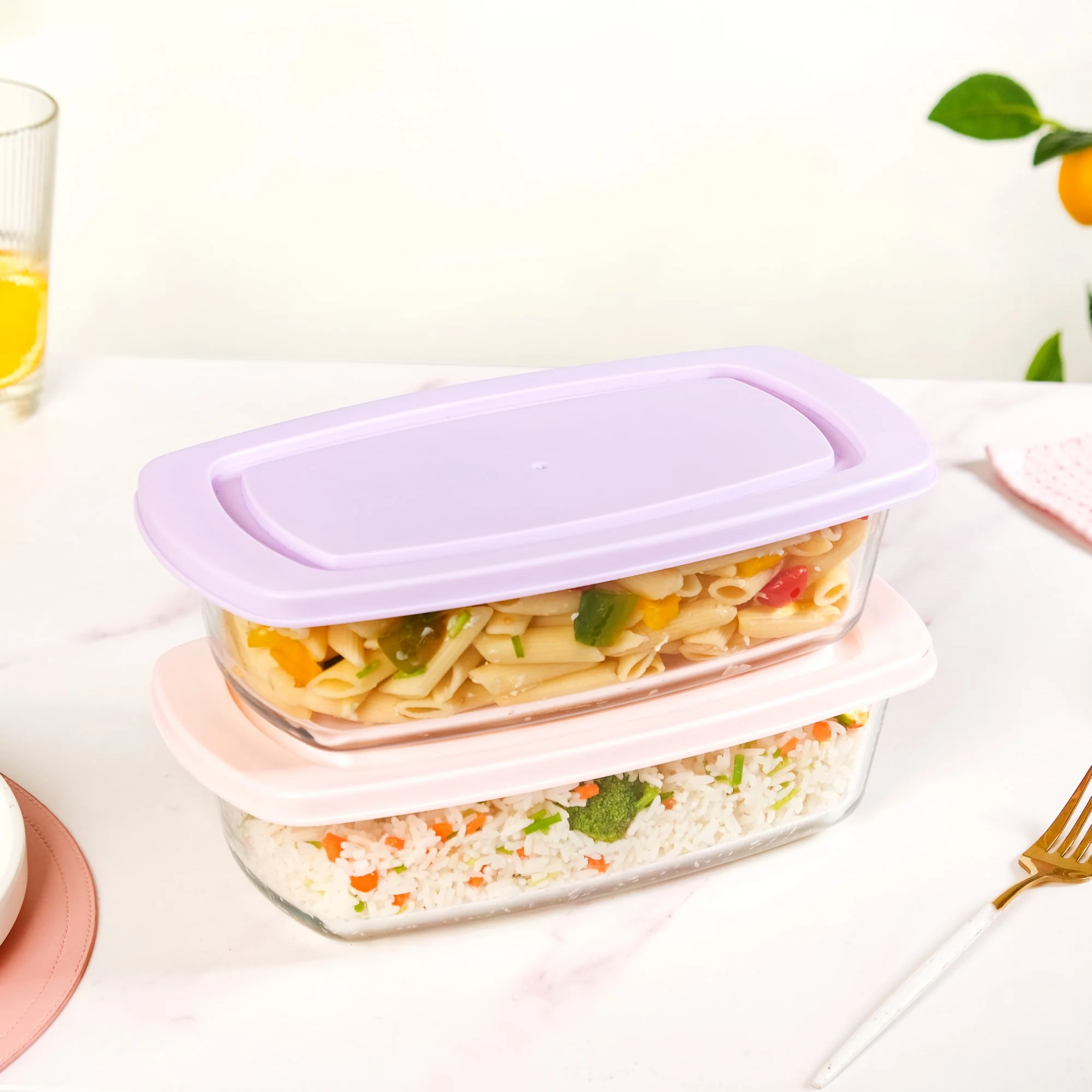Set Of 2 Borosilicate Long Baking Dishes With Lid 1600ml - Image 12