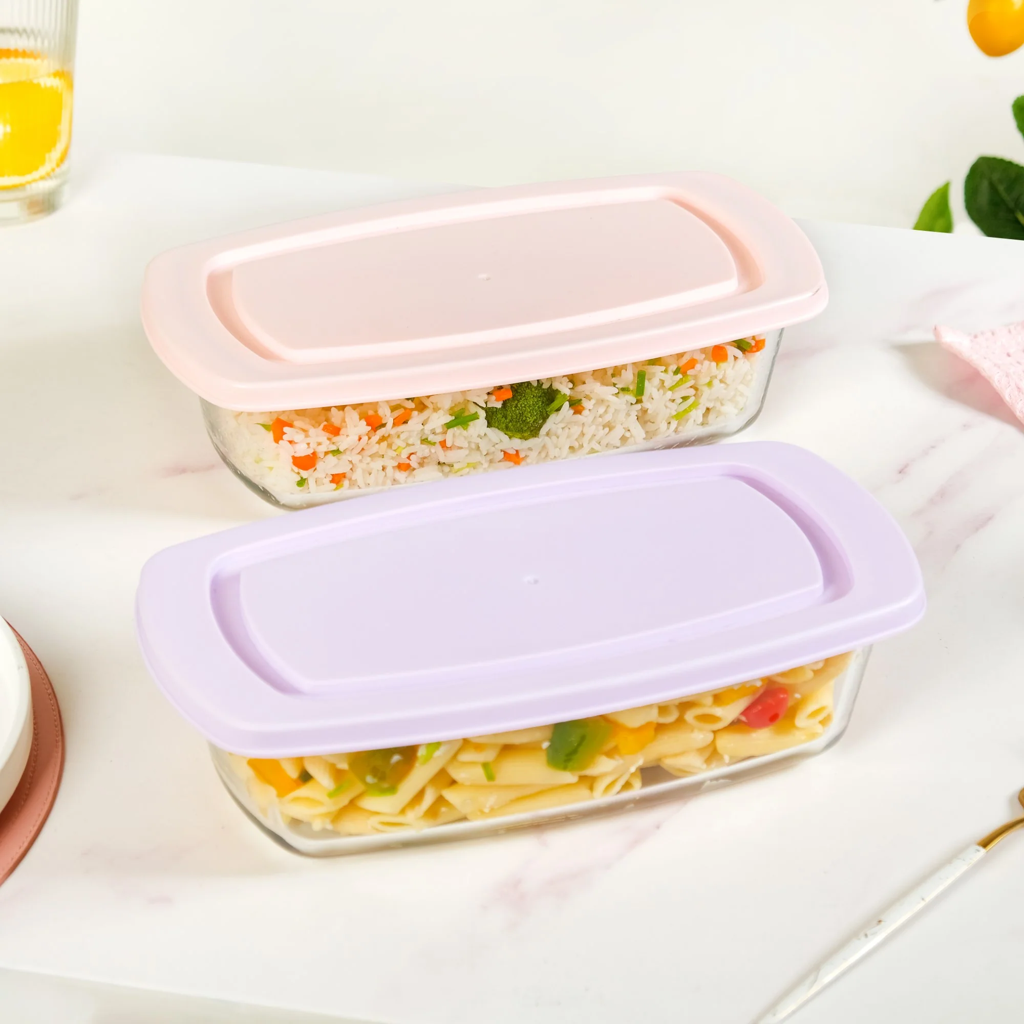 Set Of 2 Borosilicate Long Baking Dishes With Lid 1600ml - Image 3