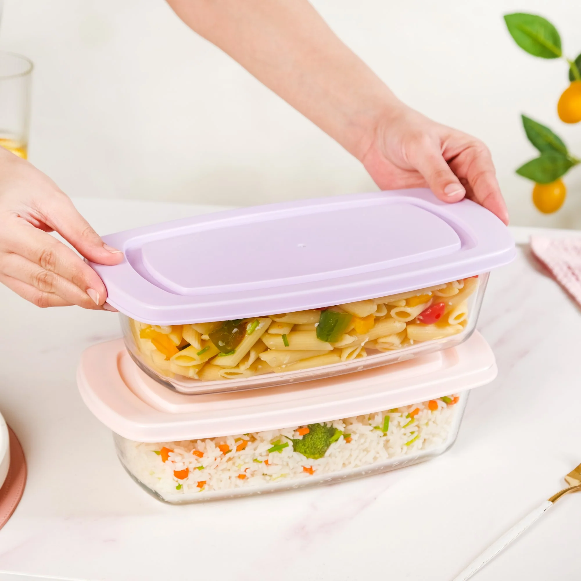 Set Of 2 Borosilicate Long Baking Dishes With Lid 1600ml - Image 4