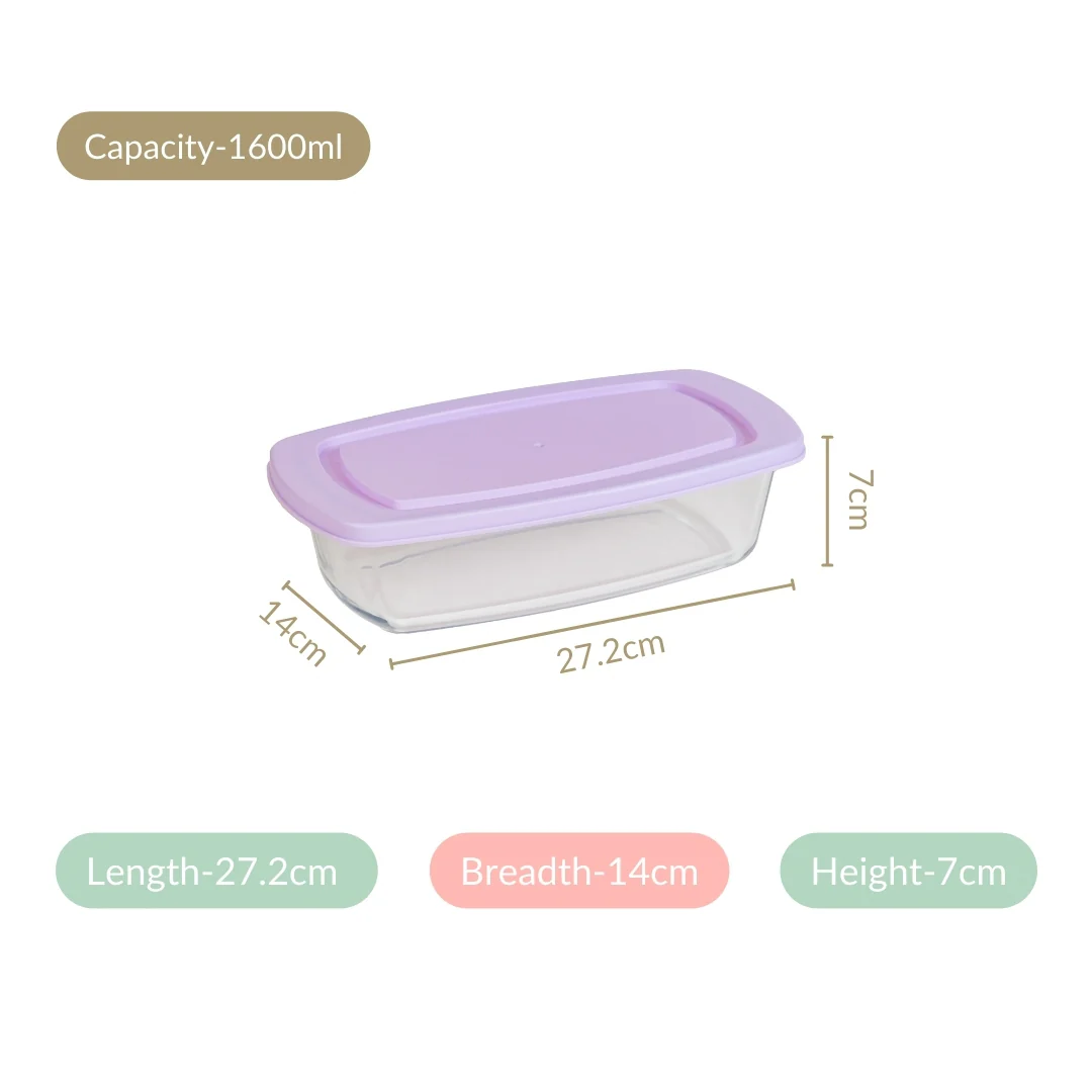 Set Of 2 Borosilicate Long Baking Dishes With Lid 1600ml - Image 5