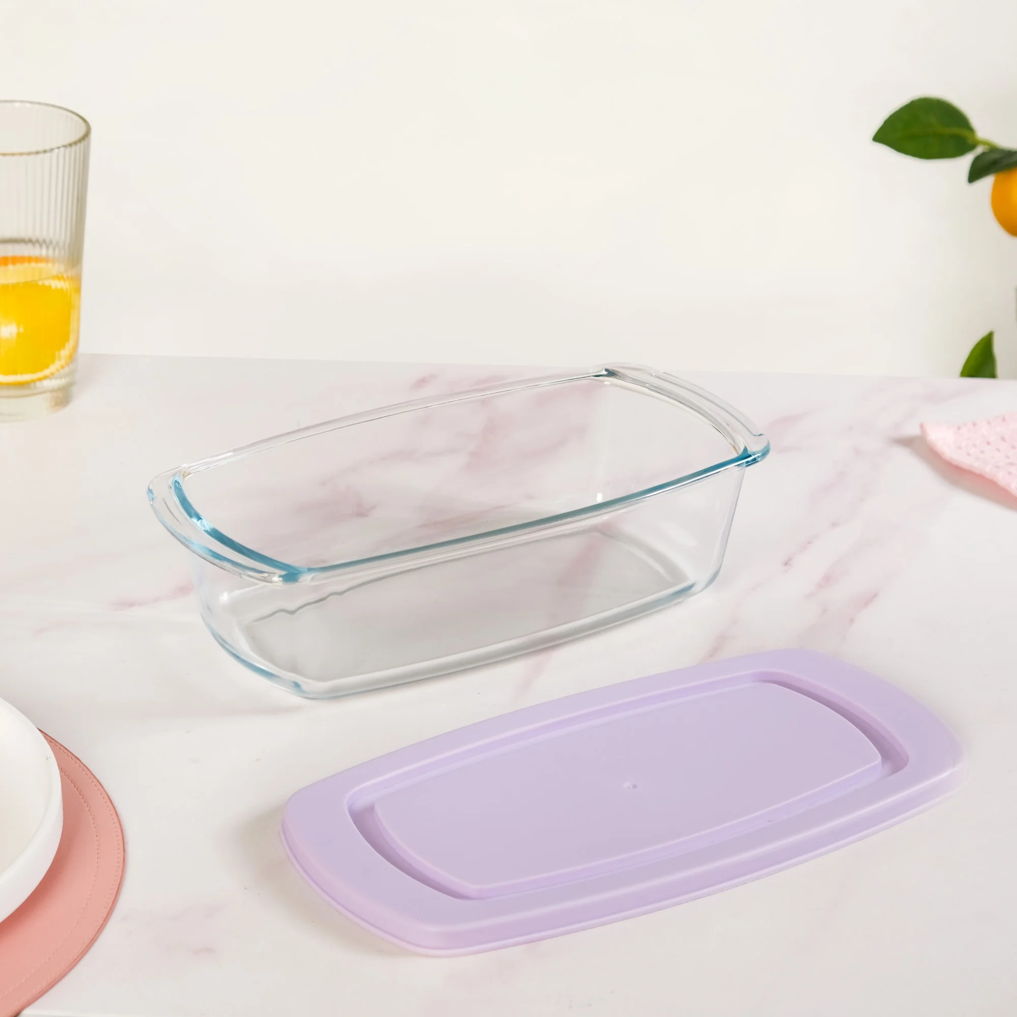 Set Of 2 Borosilicate Long Baking Dishes With Lid 1600ml - Image 9