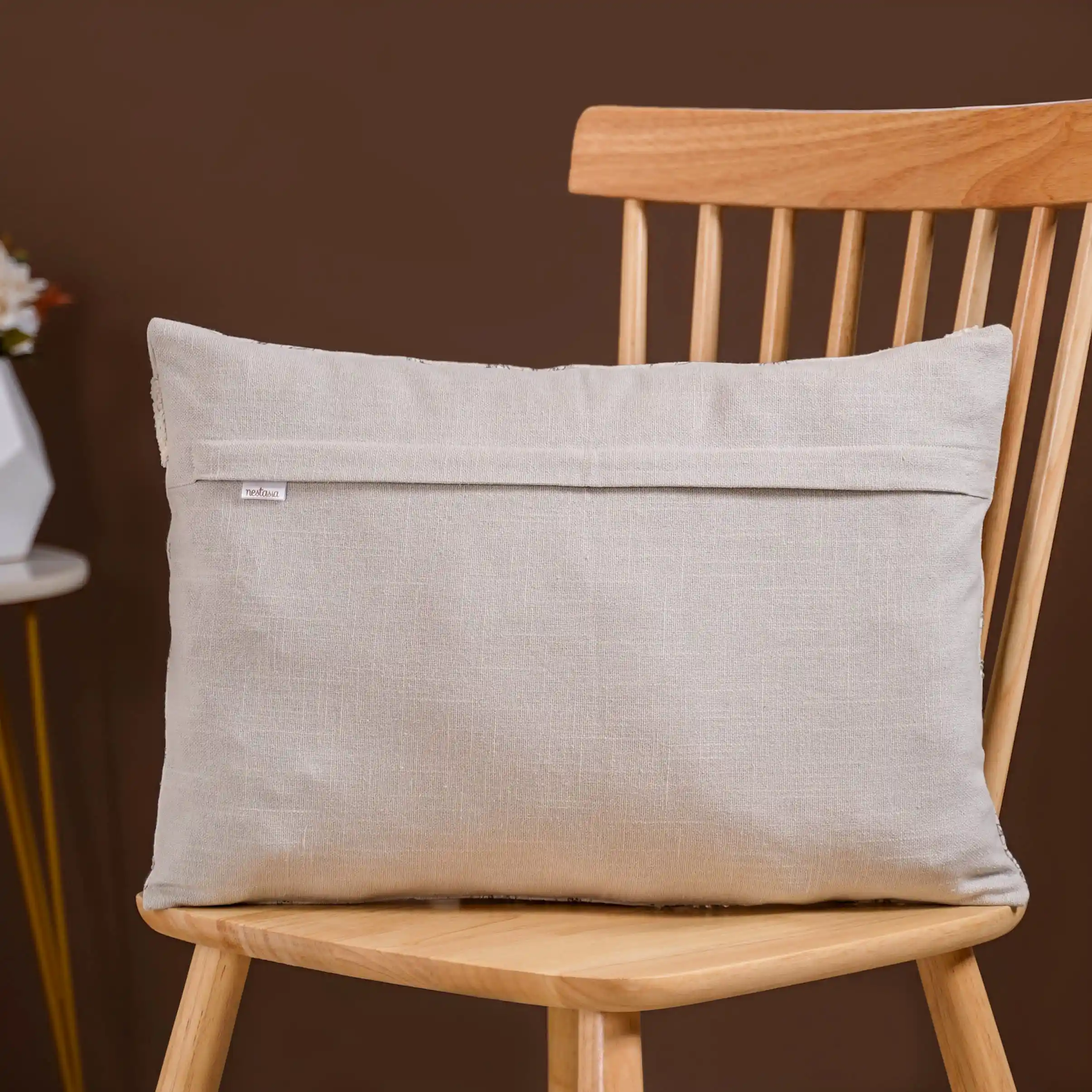 Set Of 2 Floral Threadwork Cotton Cushion Covers - Image 10