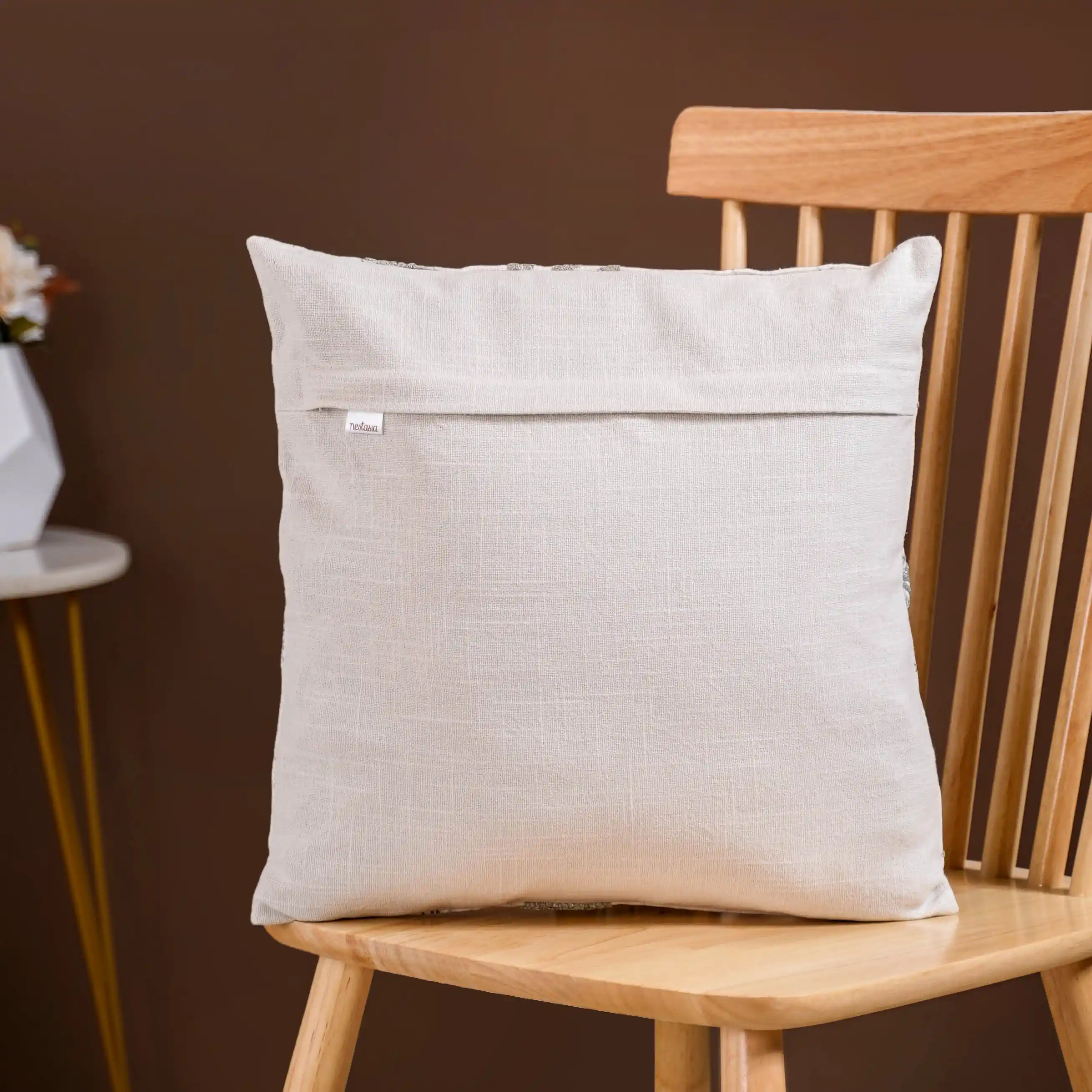 Set Of 2 Floral Threadwork Cotton Cushion Covers - Image 16