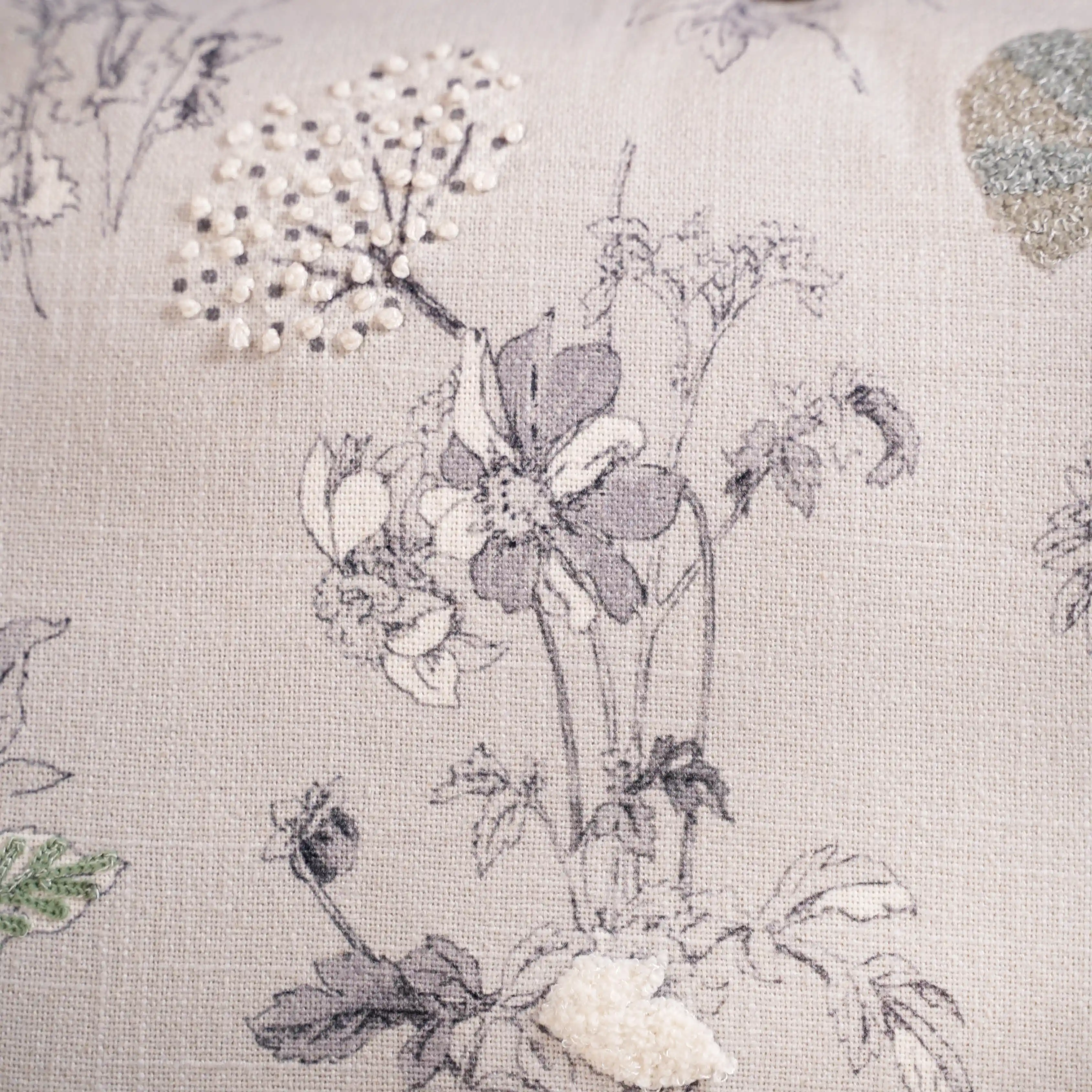 Set Of 2 Floral Threadwork Cotton Cushion Covers - Image 3