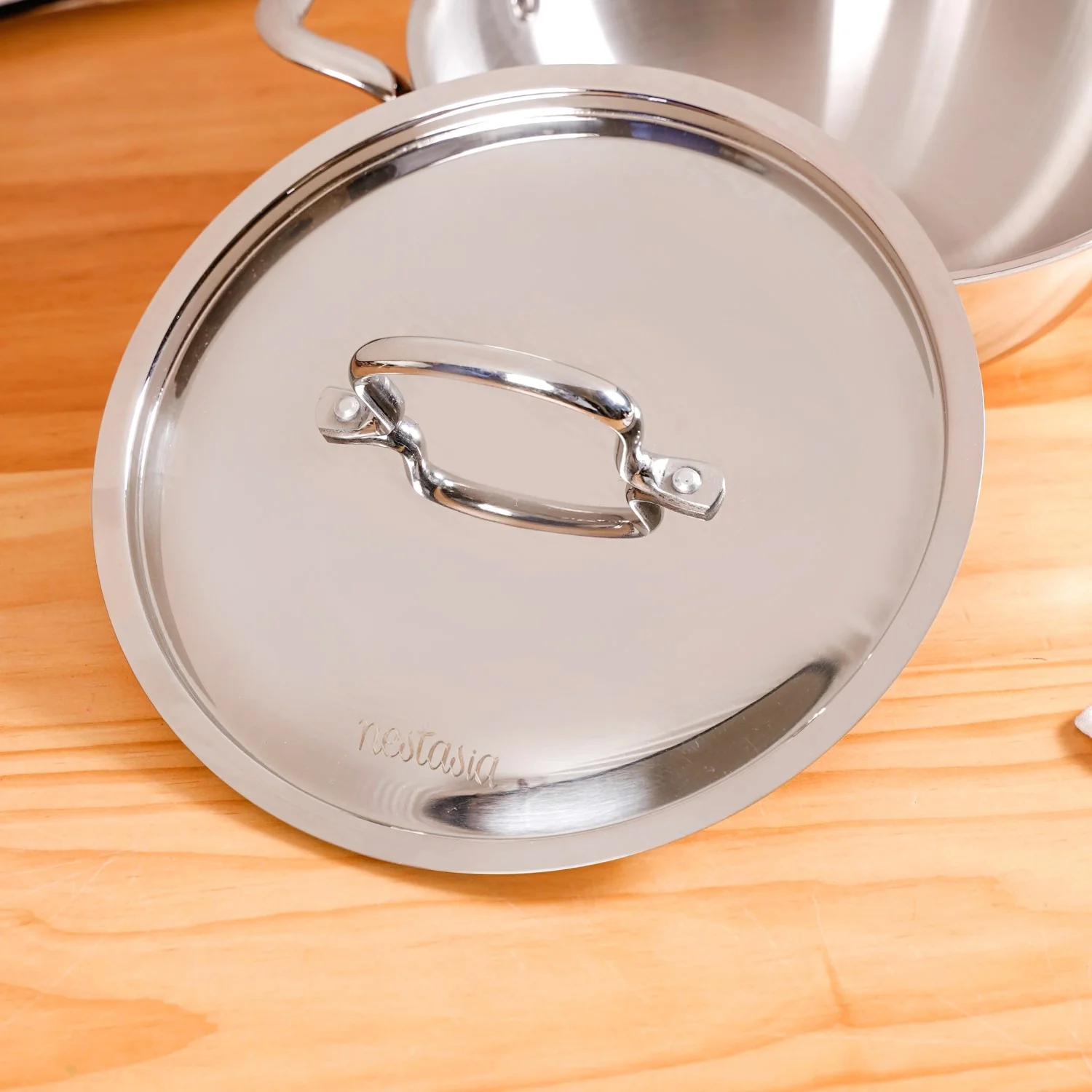 Set Of 2 Triply Stainless Steel Kadai With Lid And Frying Pan - Image 6