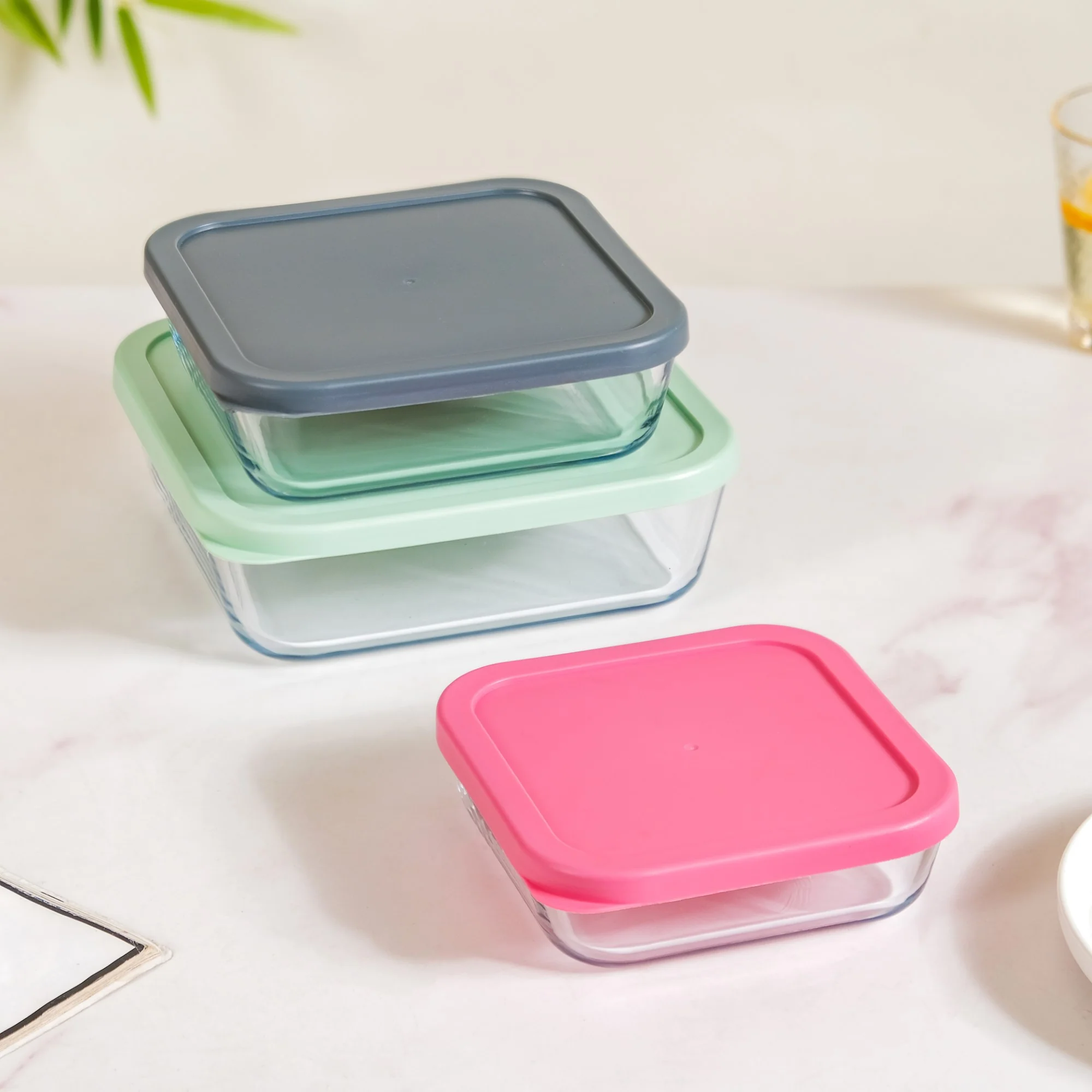 Set Of 3 Glass Container Box Nested - Image 14