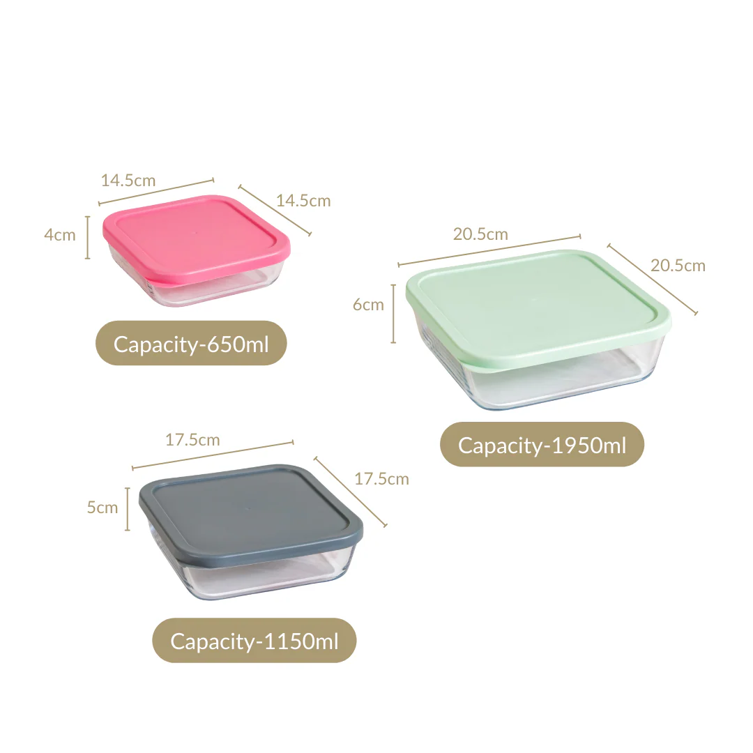 Set Of 3 Glass Container Box Nested - Image 4