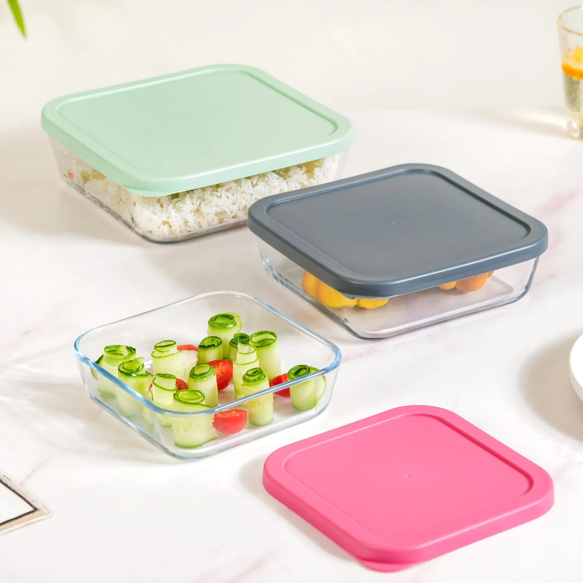 Set Of 3 Glass Container Box Nested - Image 6