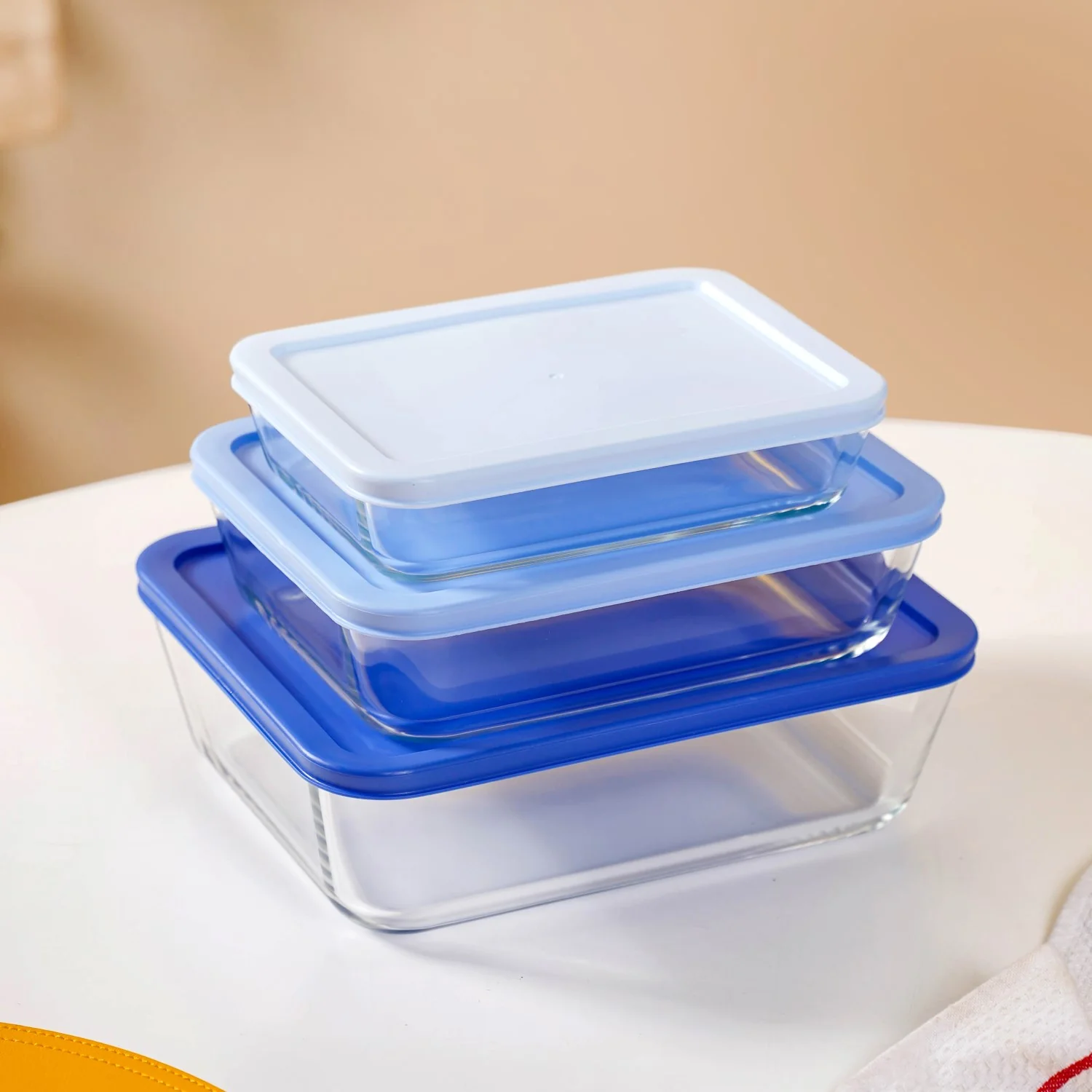 Set Of 3 Nested Design Glass Storage Containers S 700ml M 1400ml 2600ml - Image 6