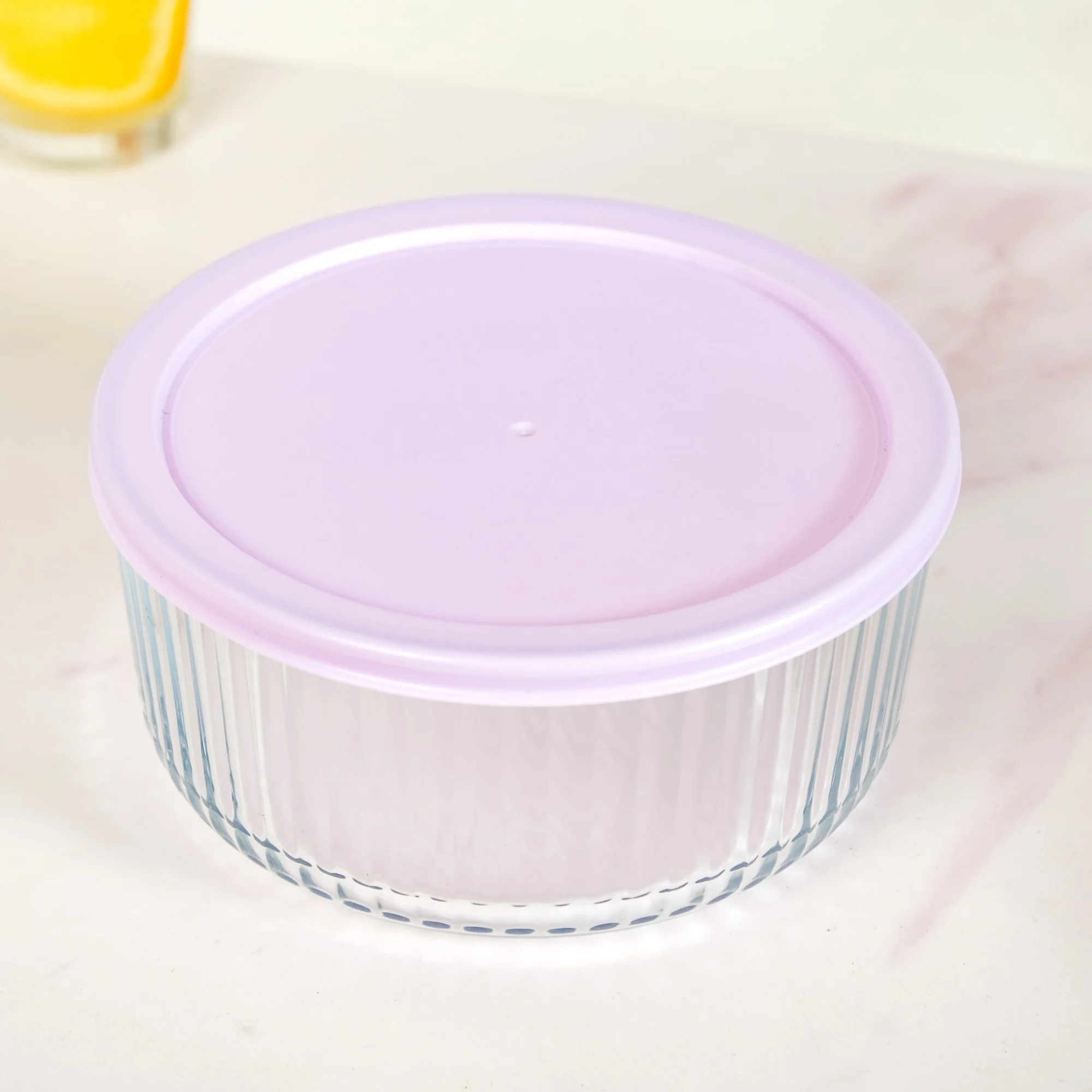 Set Of 4 Round Fluted Glass Food Storage Container With Lid S 230ml M 460ml L 950ml XL 1650ml - Image 7