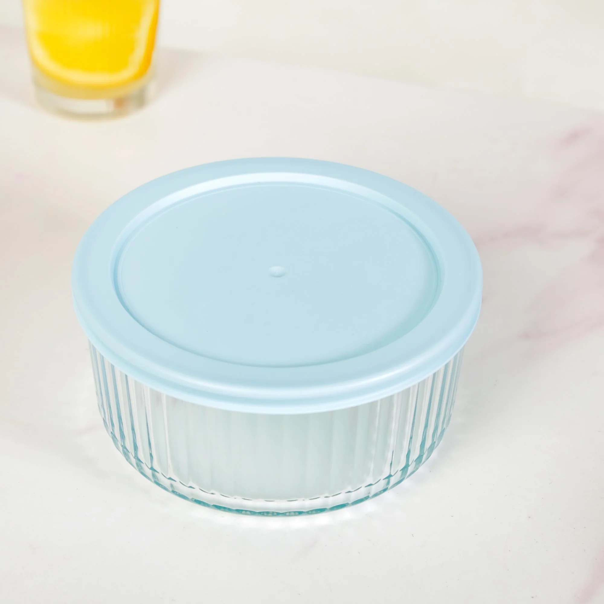 Set Of 4 Round Fluted Glass Food Storage Container With Lid S 230ml M 460ml L 950ml XL 1650ml - Image 9